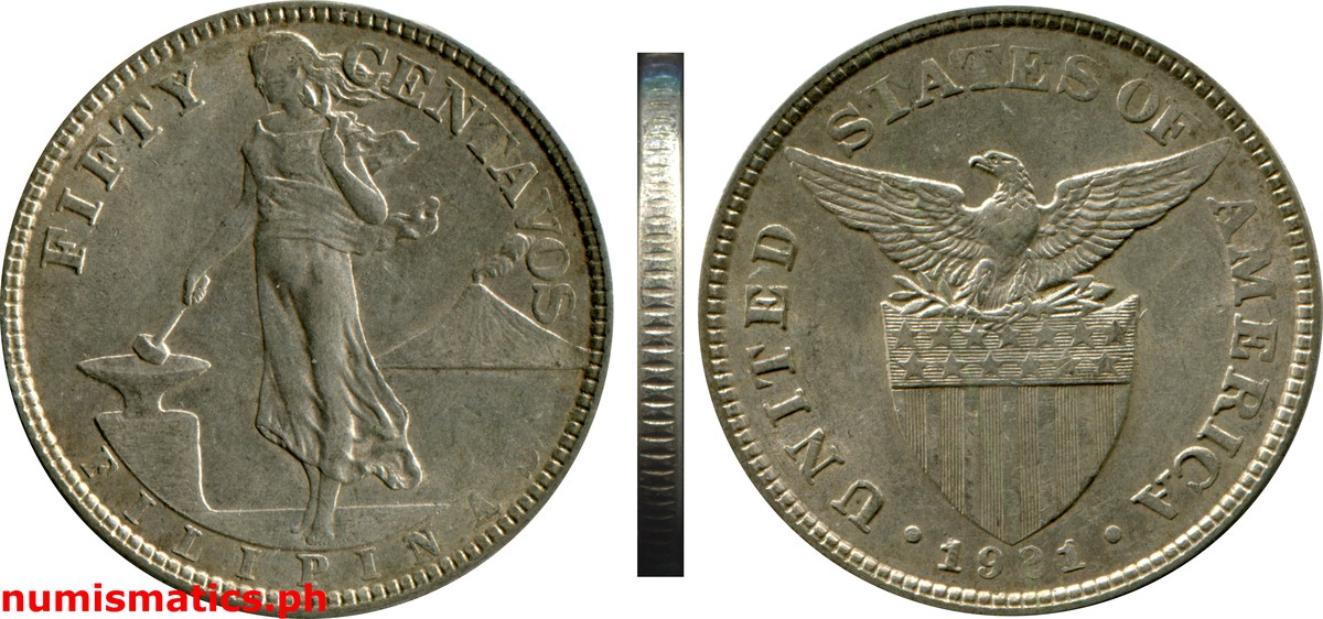 1921 Fifty Centavos Under U.S. Sovereignty Coin