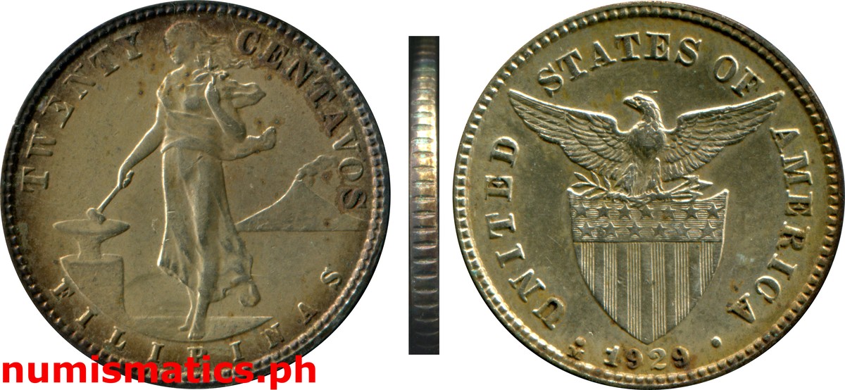 1929 M Twenty Centavos Under U.S. Sovereignty Coin