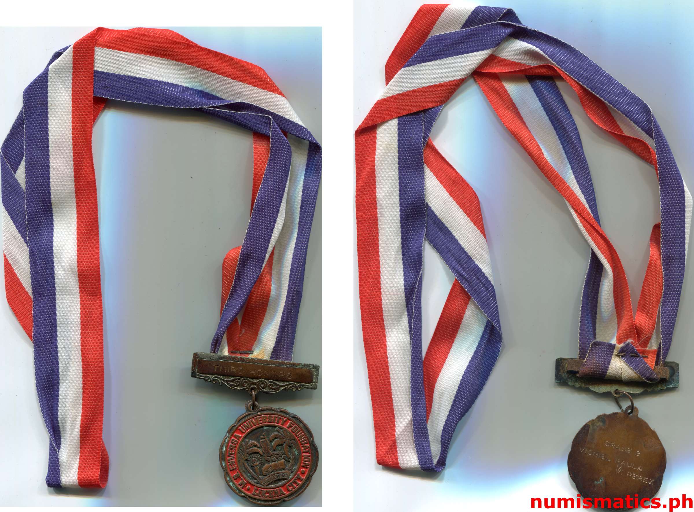 Manuel S. Enverga University Foundation Medal Lucena City Bronze Red Ribbon