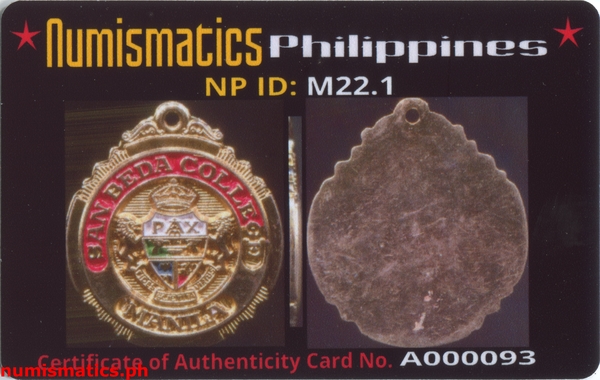 San Beda College Manila Gold A000093 Card Obverse