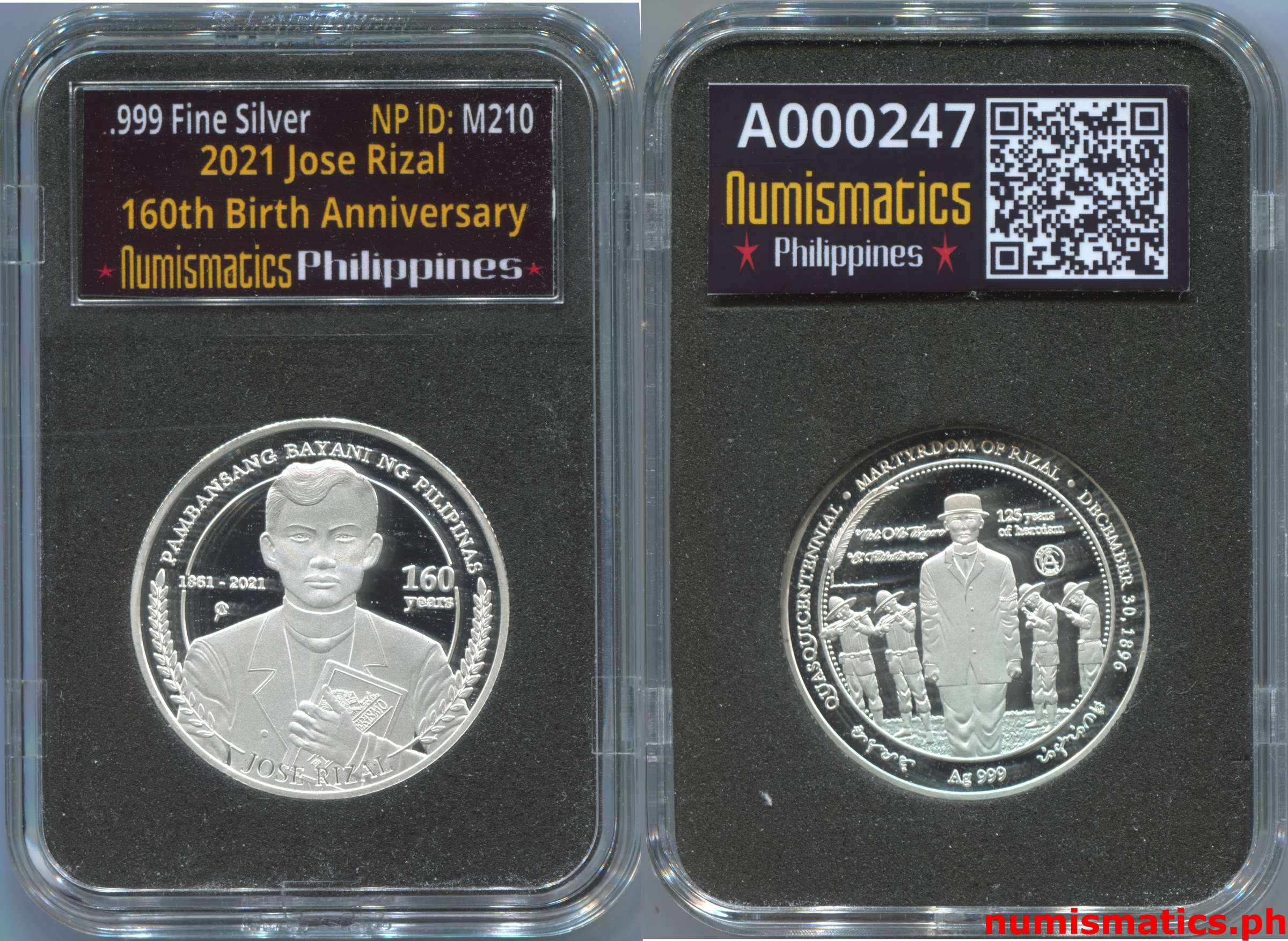 2021 Jose Rizal 160th Birth Anniversary Medal A000247 Slab