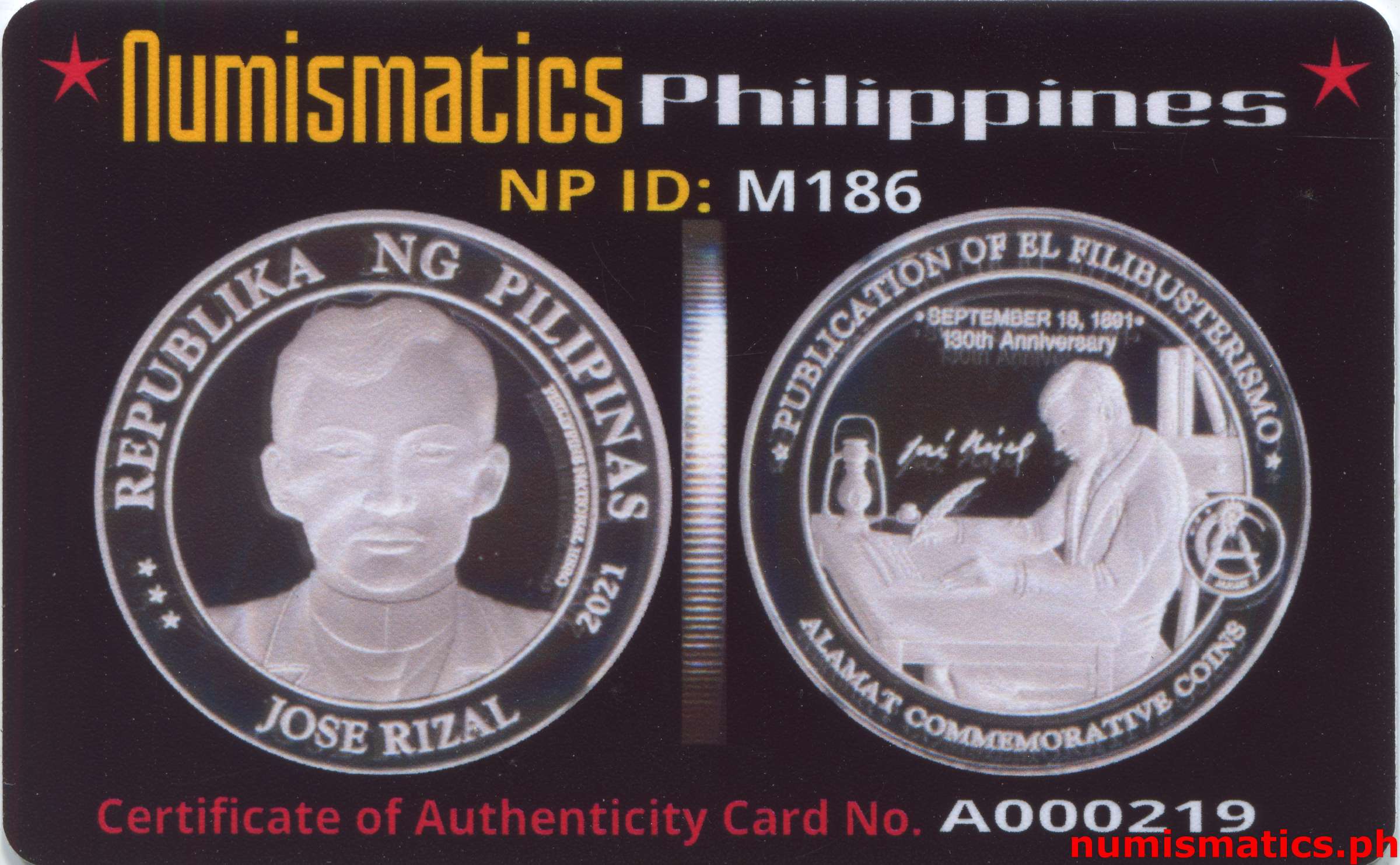 2021 Jose Rizal Publication of El Filibusterismo Medal