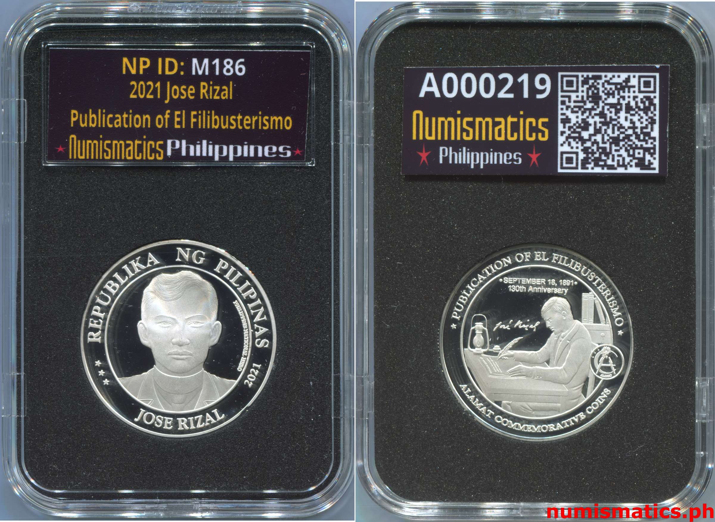 2021 Jose Rizal Publication of El Filibusterismo Medal A000219 Slab