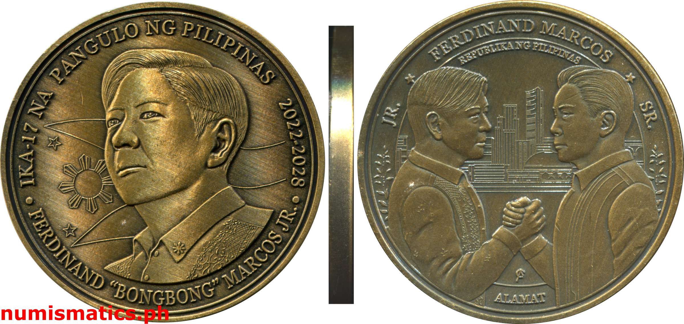 2022 Ferdinand Bongbong Marcos Jr. Sr. ika-17 na Pangulo ng Pilipinas Slab Silver Label Medal