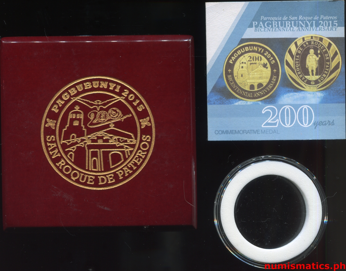 2015 Bicentennial Anniversary Parroquia de San Roque de Pateros Medal A000188 Box Literature Capsule