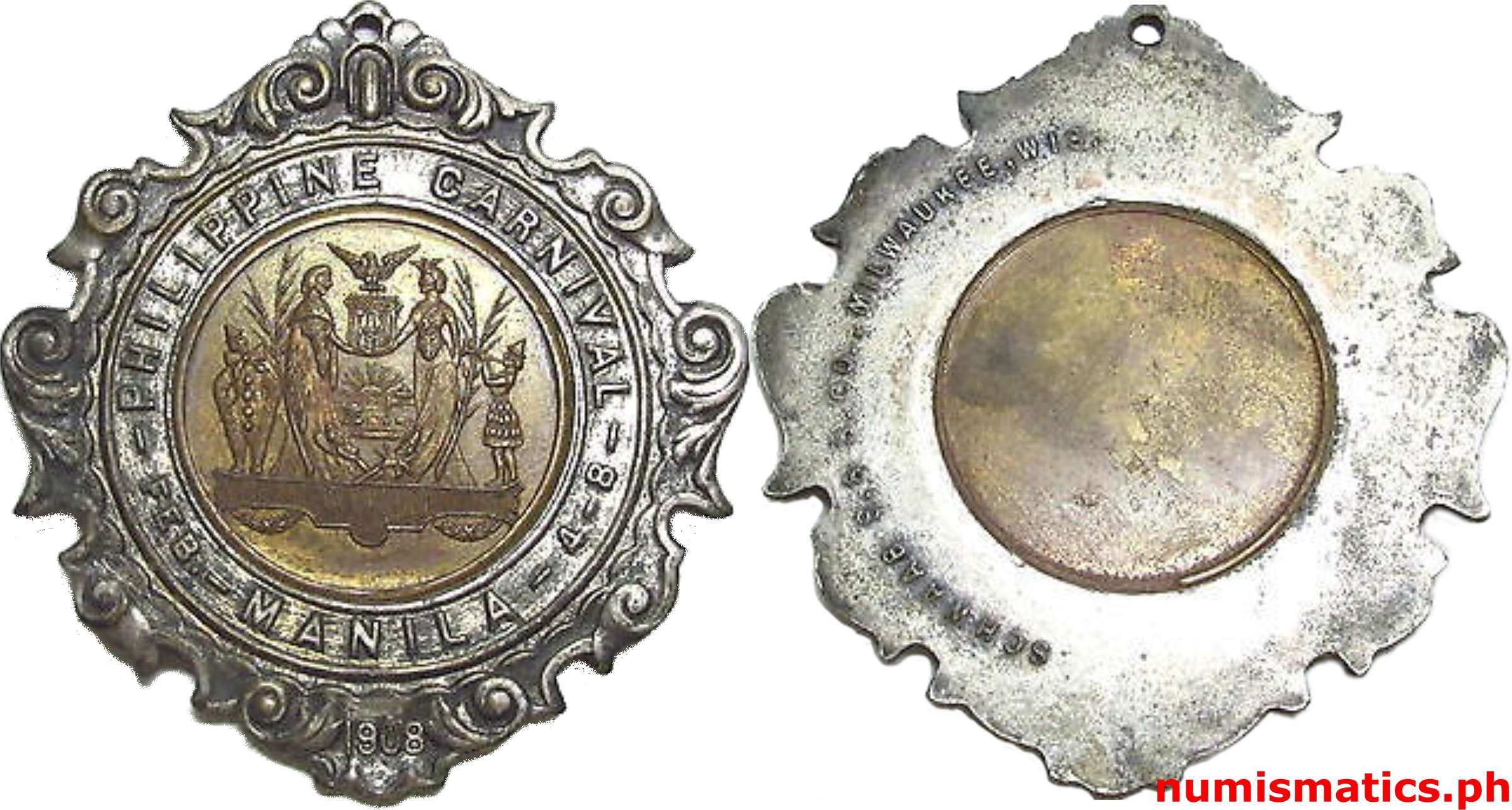 1908 Philippine Carnival Manila Medal Silver