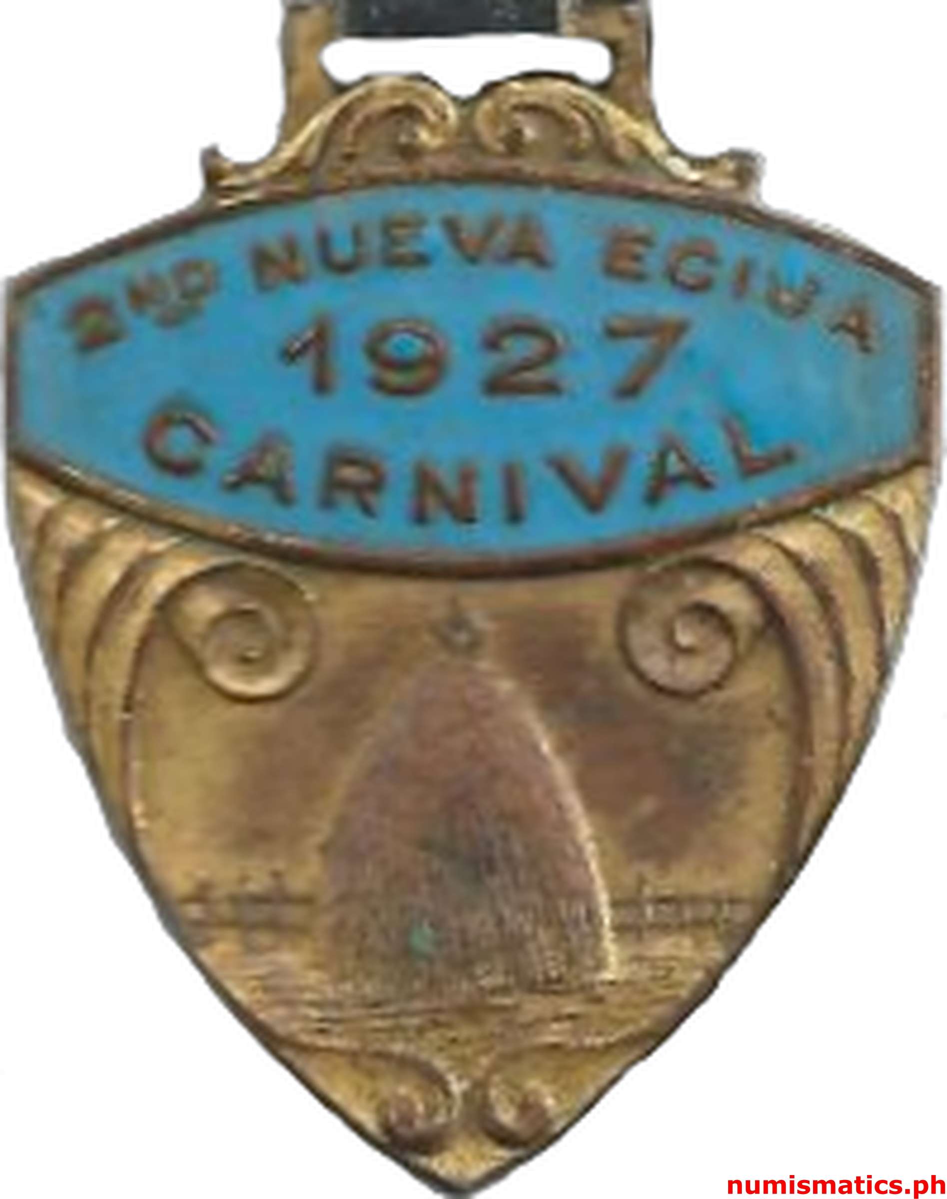 1927 2nd Nueva Ecija Carnival Medal Bronze Gold Plated