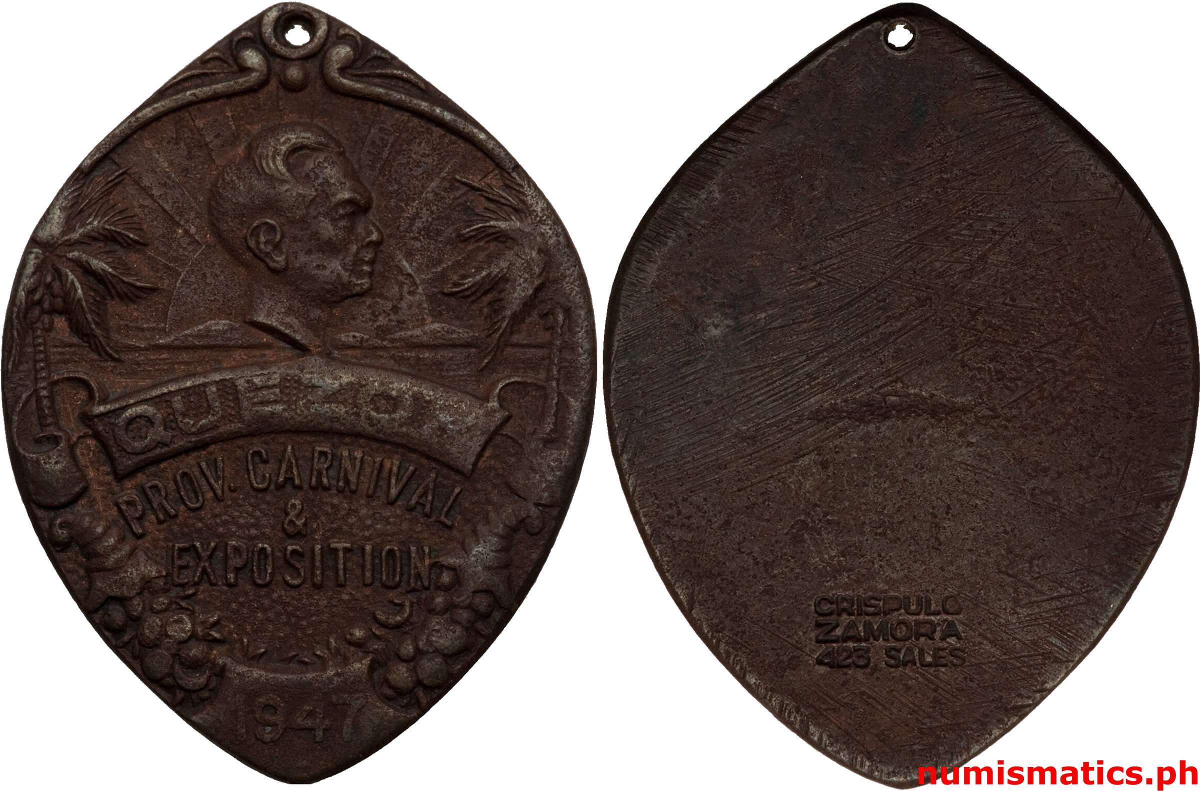 1947 Quezon Province and Exposition Medal Bronze