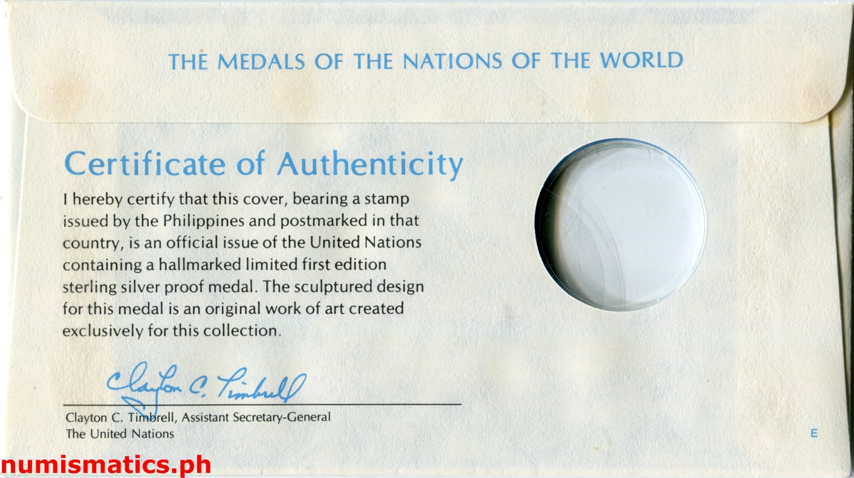 1980 Pilipinas The Medals of the Nations of the World First Edition Medal A000128 COA