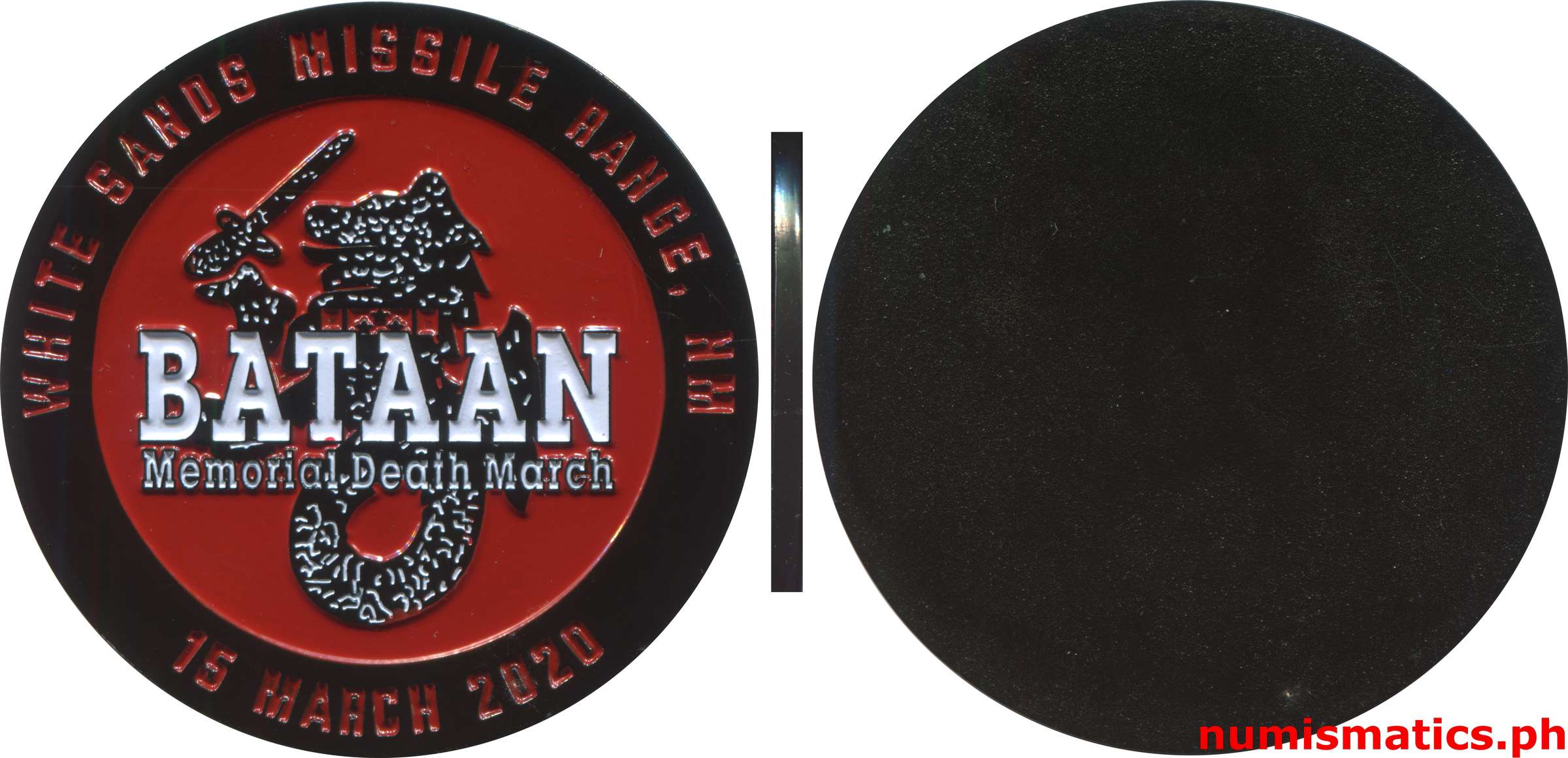 2020 Bataan Memorial Death March Challenge Coin Uniface