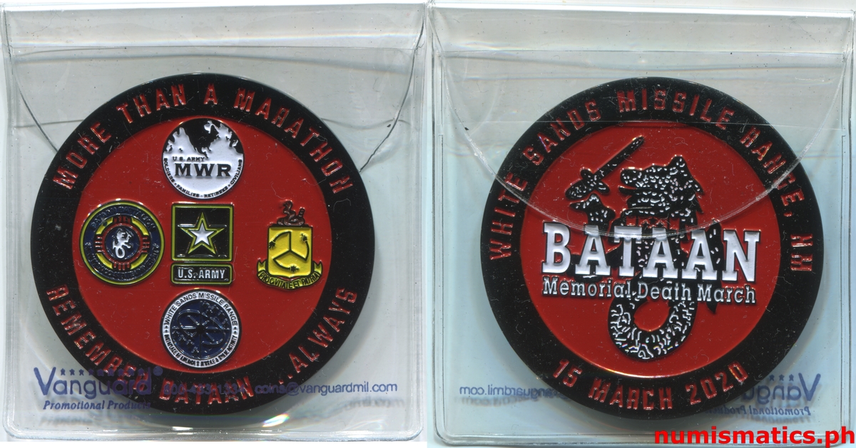 2020 Remember Bataan Always Bataan Memorial Death March Challenge Coin Sleeve