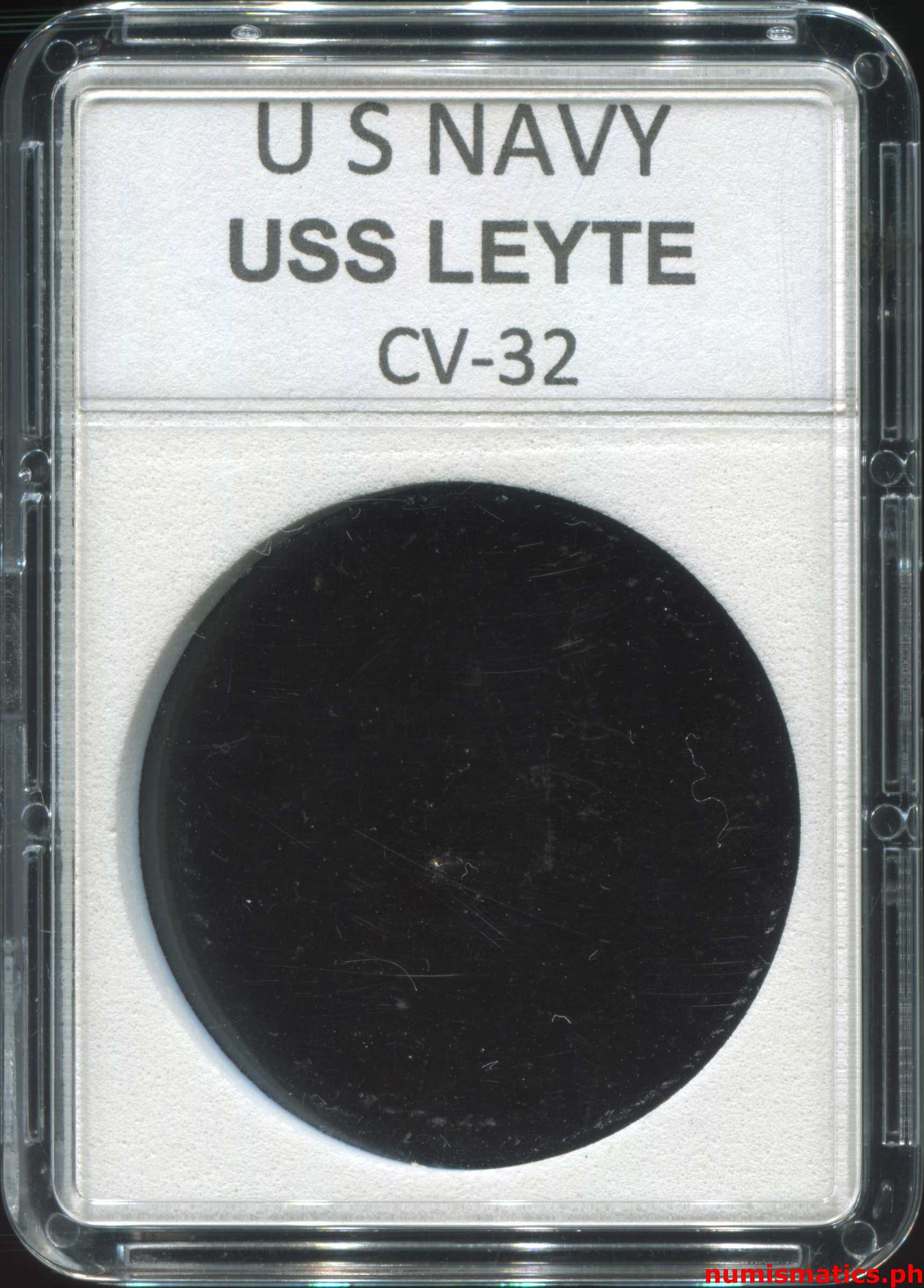 USS Leyte CV-32 United States Navy Challenge Coin A000259 Clear Plastic Case