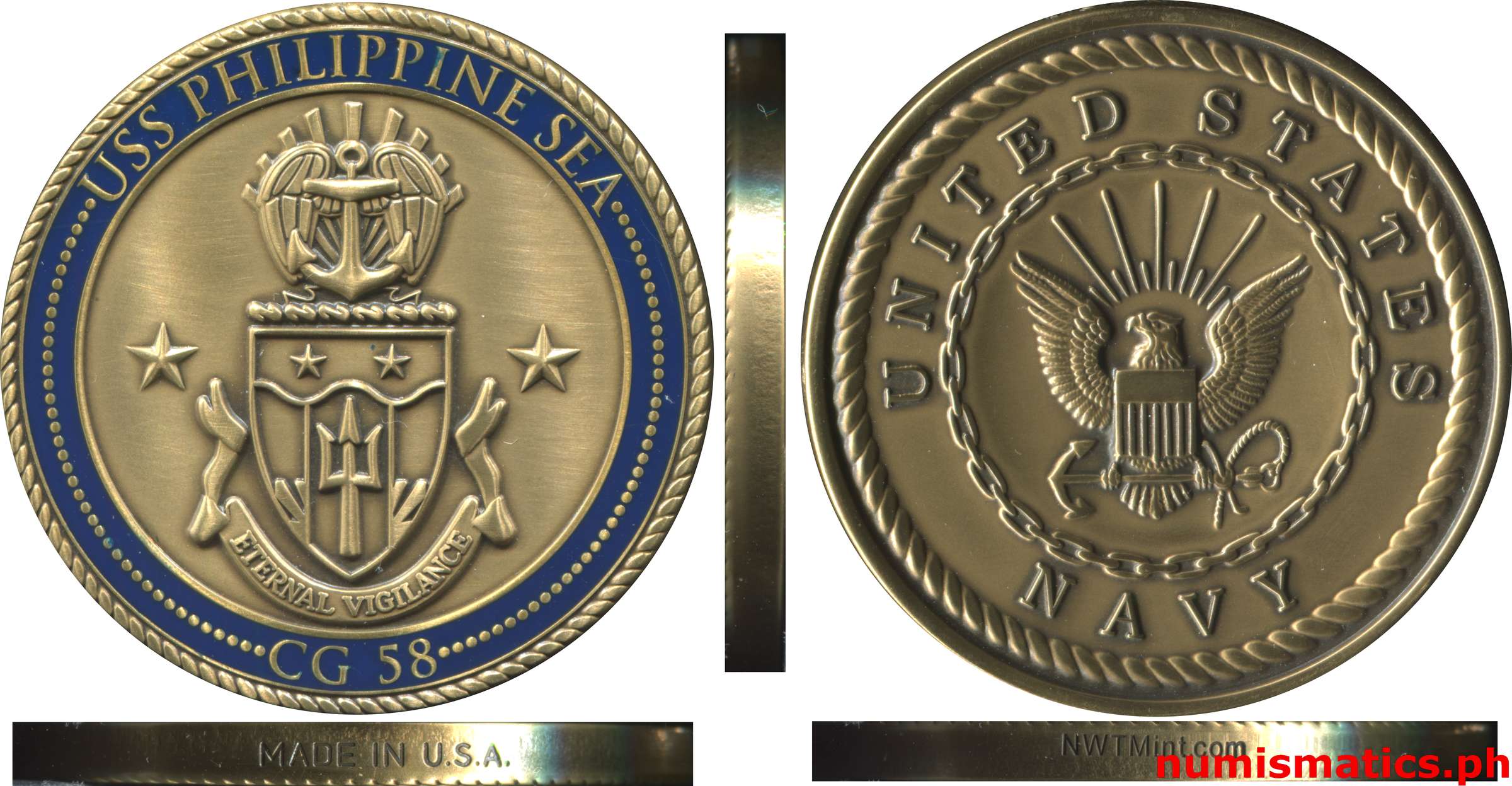 USS Philippine Sea - CG 58 Eternal Vigilance Challenge Coin