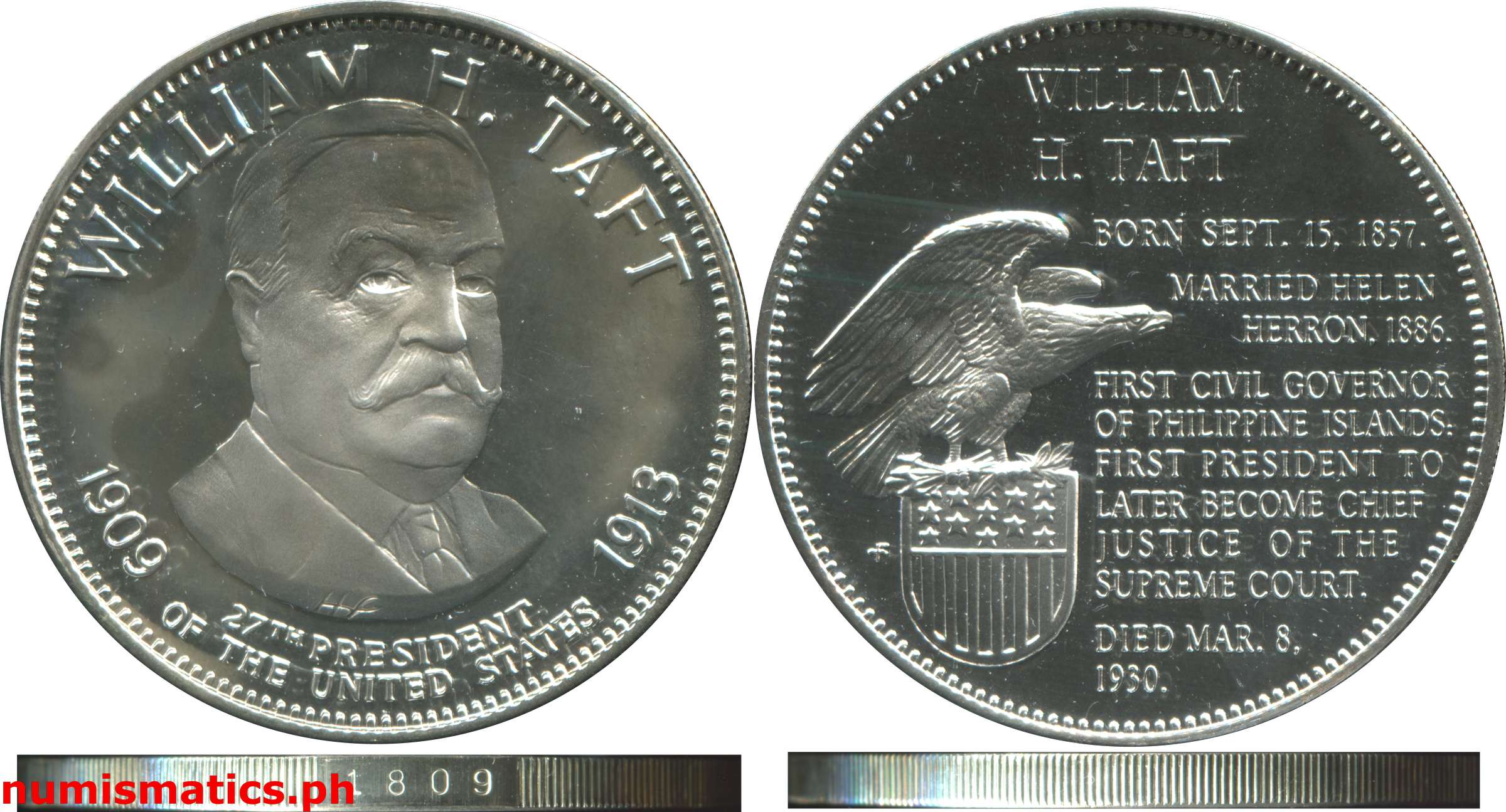 1967 William H. Taft - Philippine Islands Silver Medal