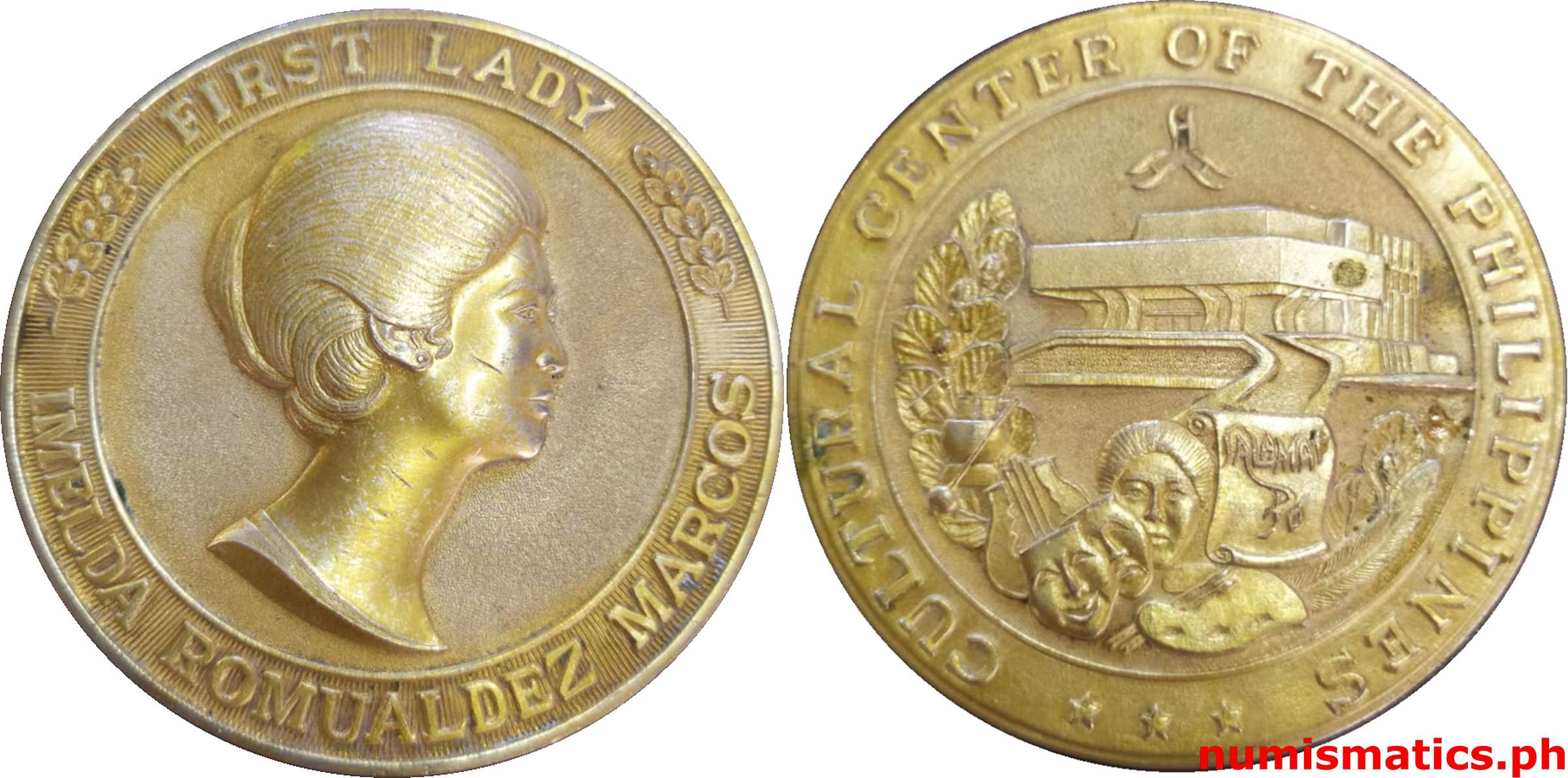 (1969) Imelda Romualdez Marcos - Cultural Center of the Philippines Inauguration Medal Large Brass