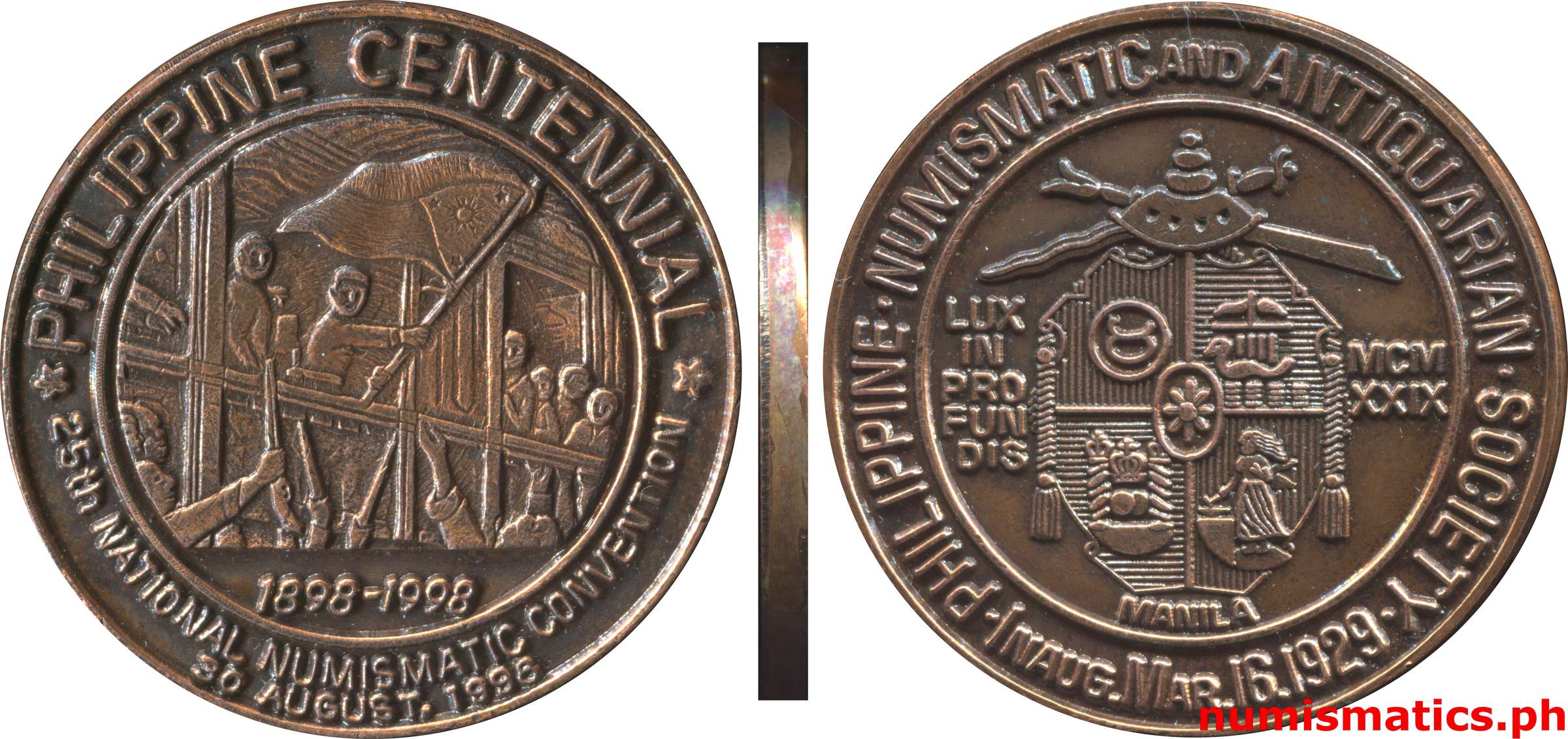 1998 25th National Numismatic Convention PNAS Medal