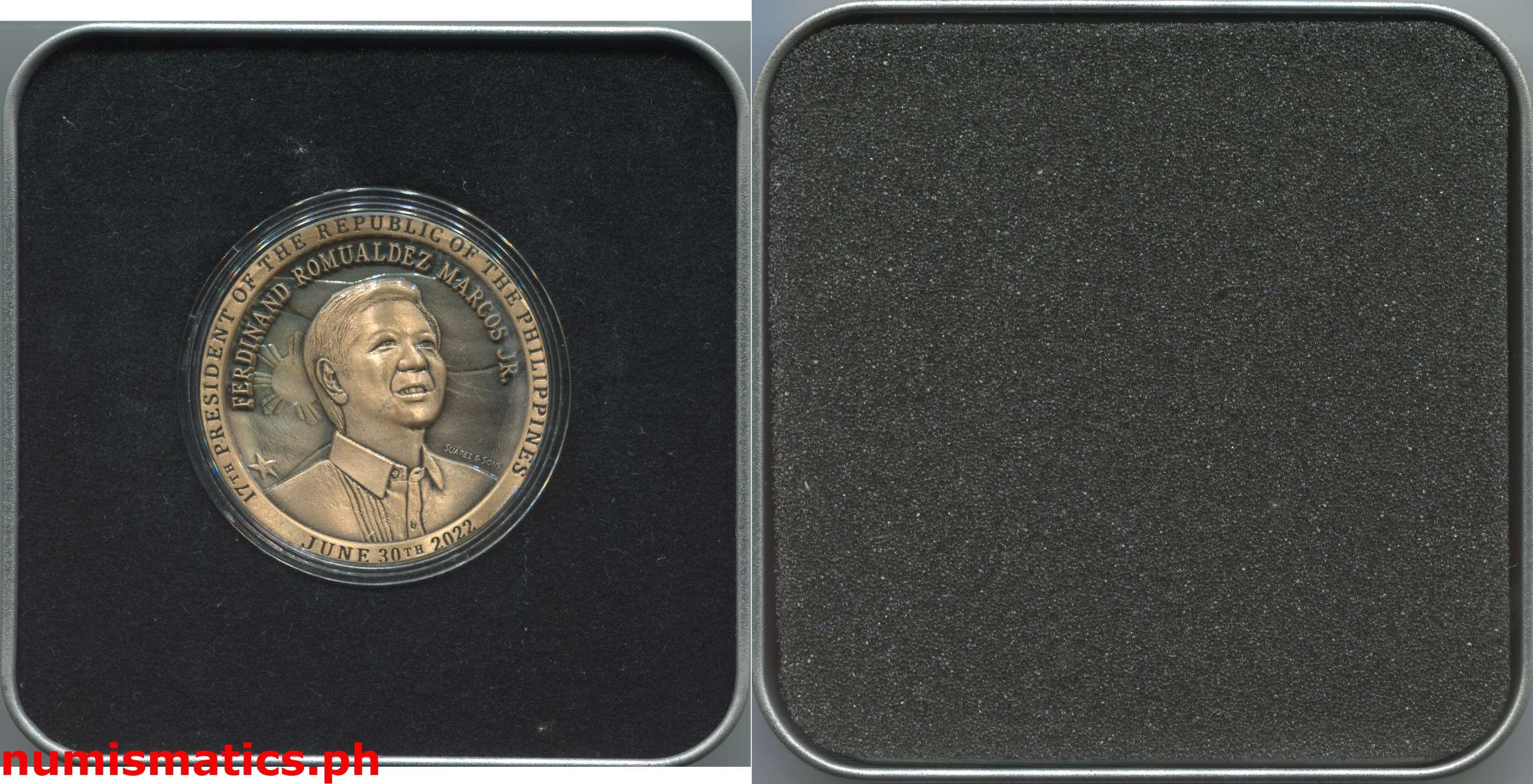 2022 President Ferdinand Romualdez Marcos Jr. by Suarez & Sons, Inc. Medal Box 1