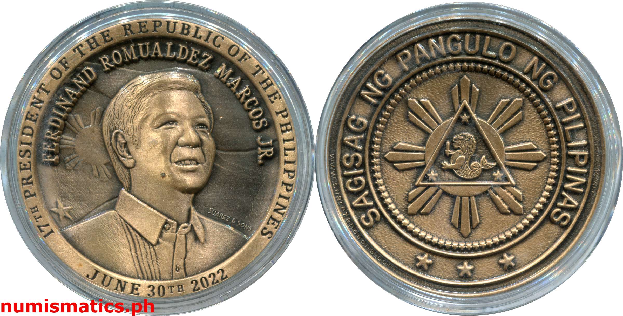 2022 President Ferdinand Romualdez Marcos Jr. by Suarez & Sons, Inc. Medal Capsule