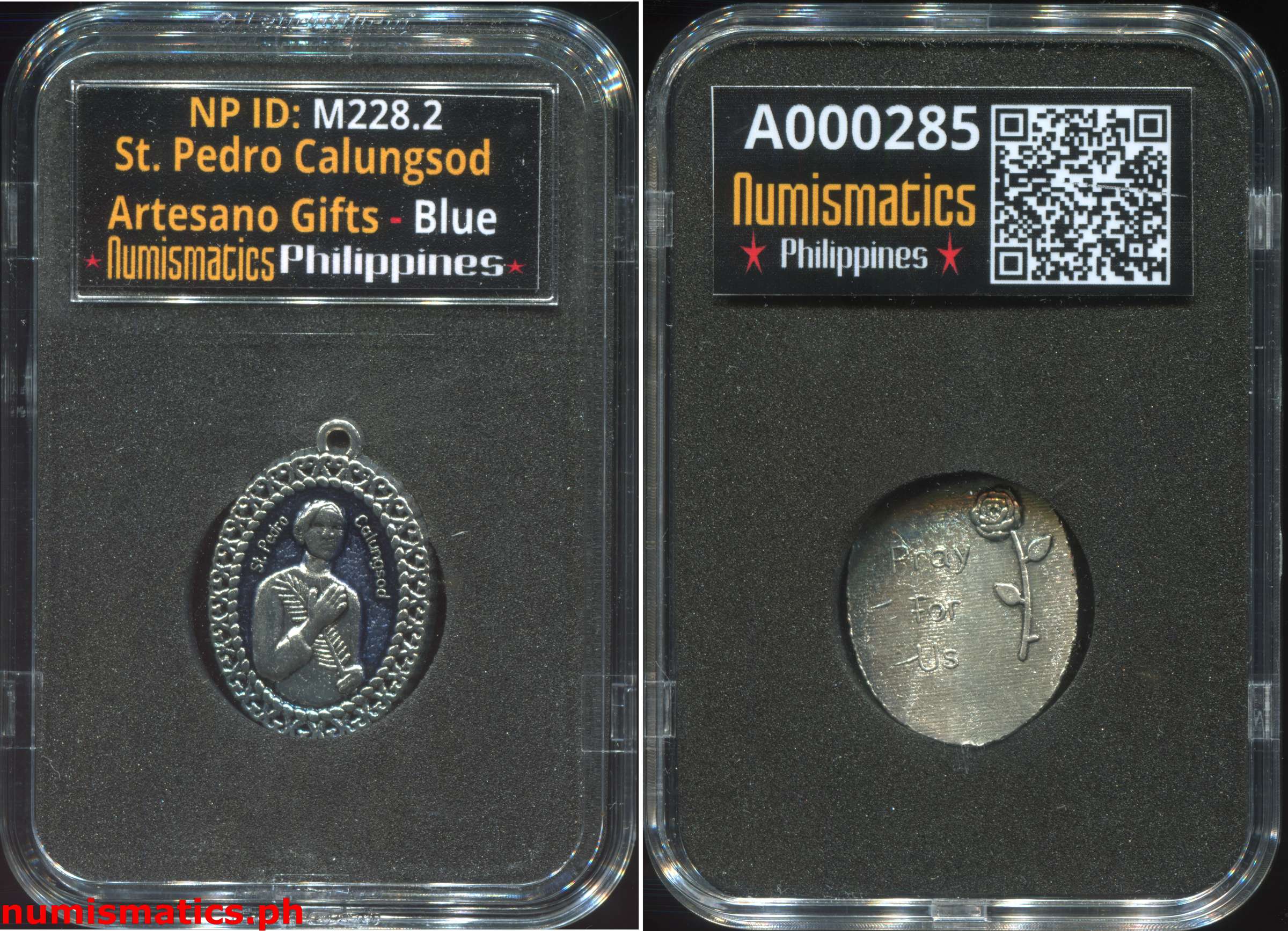 St. Pedro Calungsod - Artesano Gifts Medal Blue A000285 Slab