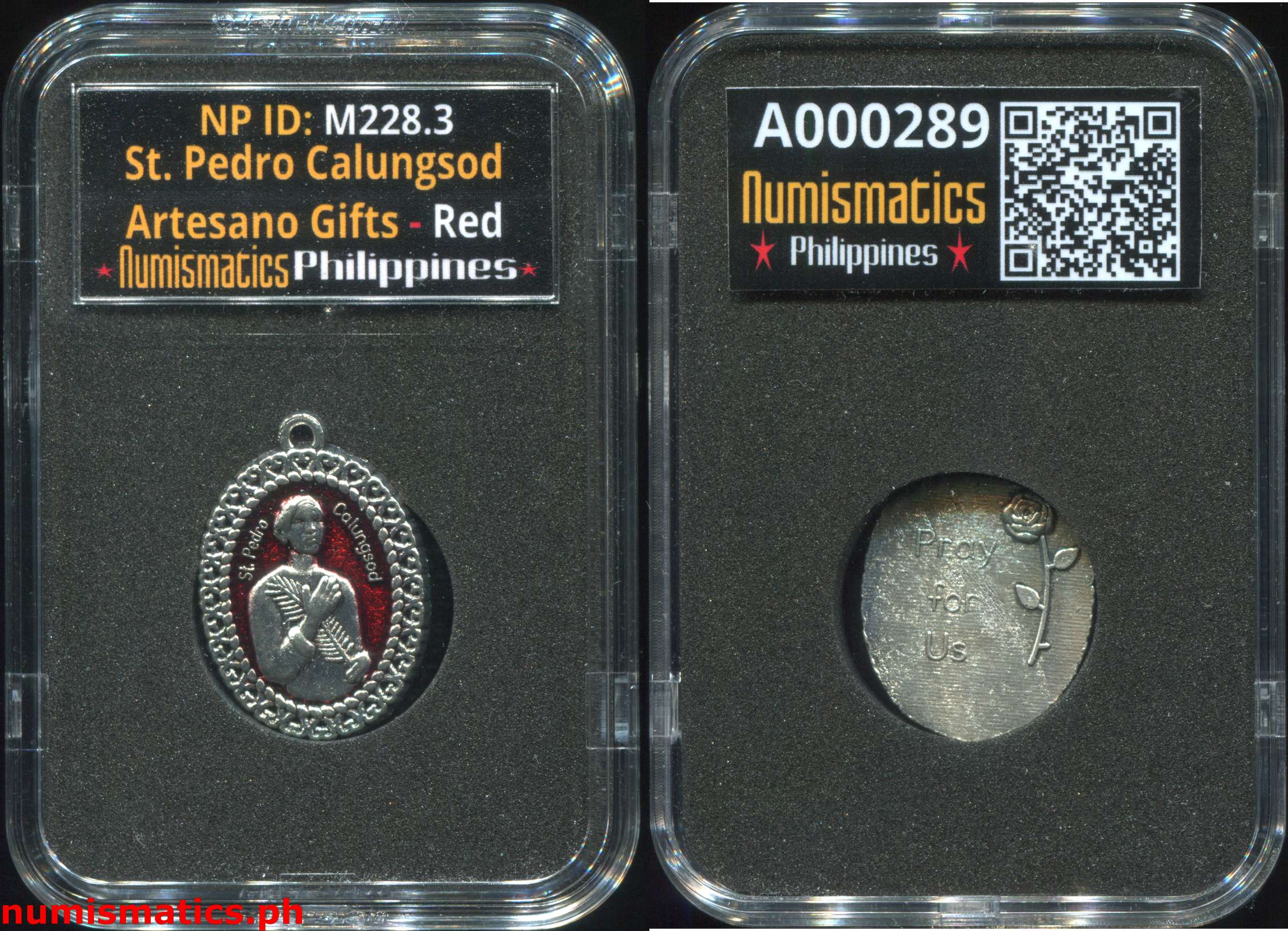 St. Pedro Calungsod - Artesano Gifts Medal Red A000289 Slab