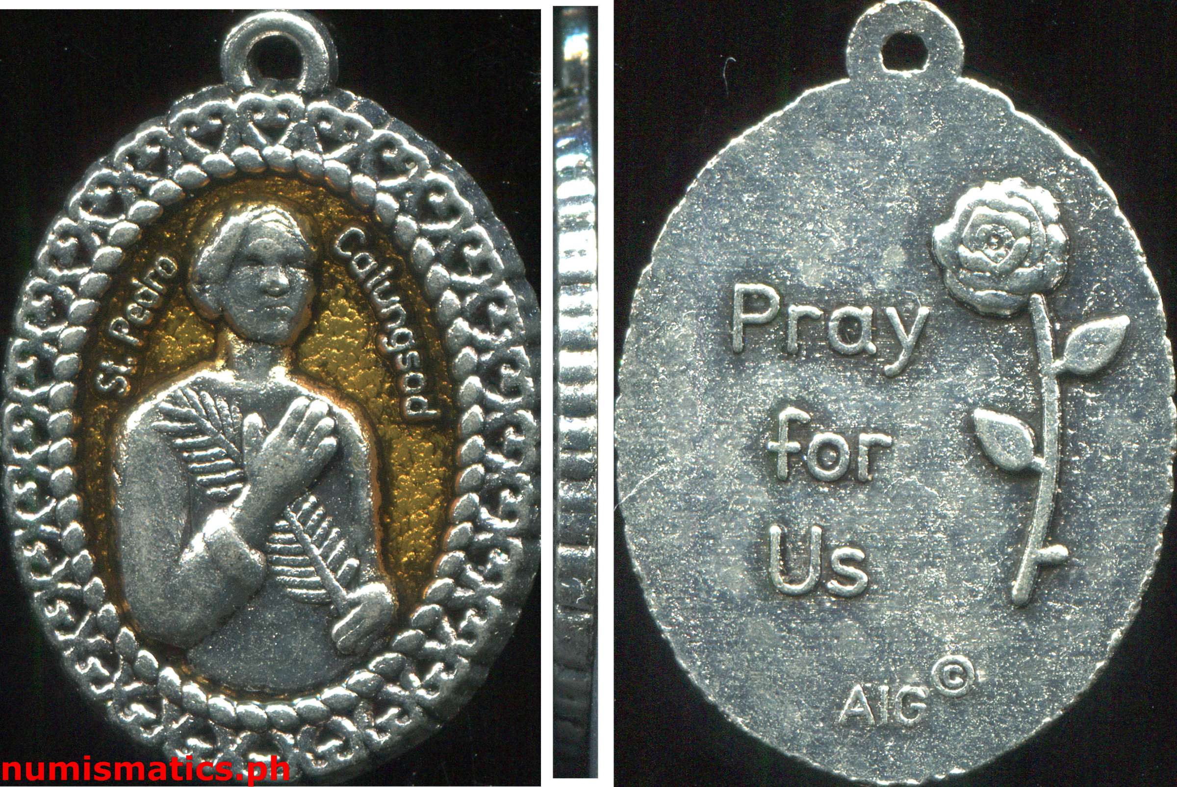 St. Pedro Calungsod - Artesano Gifts Medal Yellow