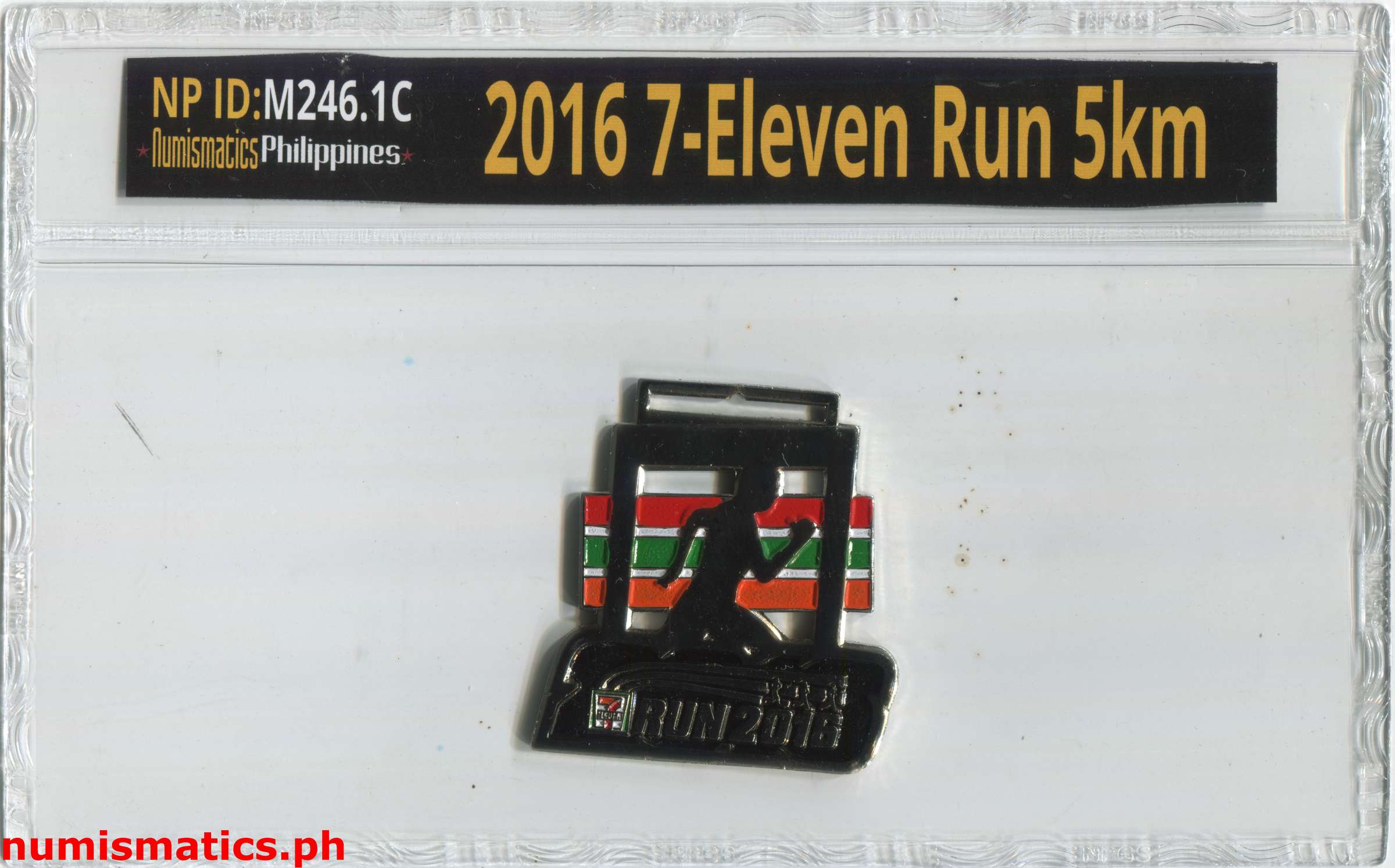 2016 7-Eleven Run 5KM Finisher Medal A000324 Slab Obverse