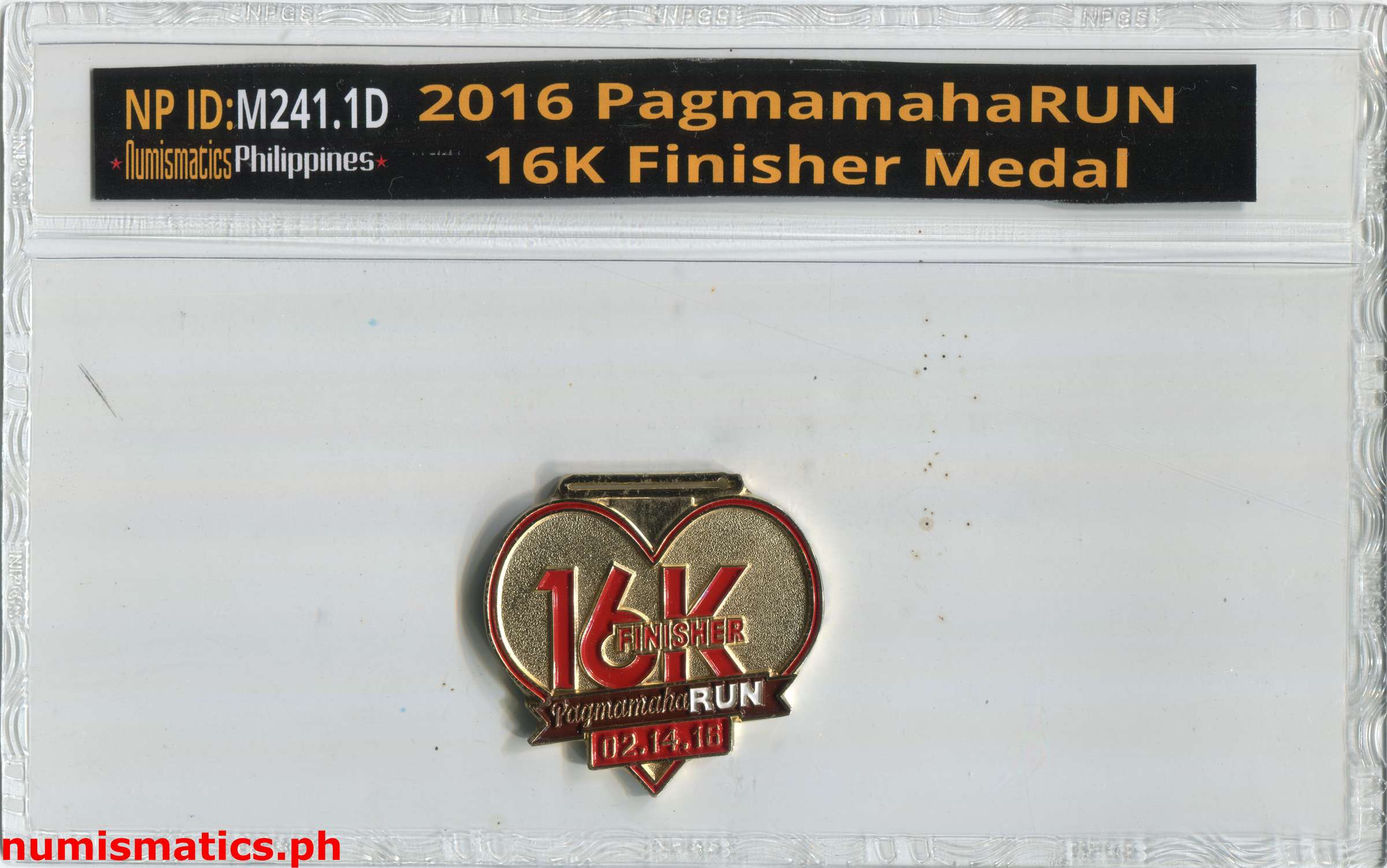 2016 PagmamahaRUN 16K Finisher Medal A000308 Slab Obverse