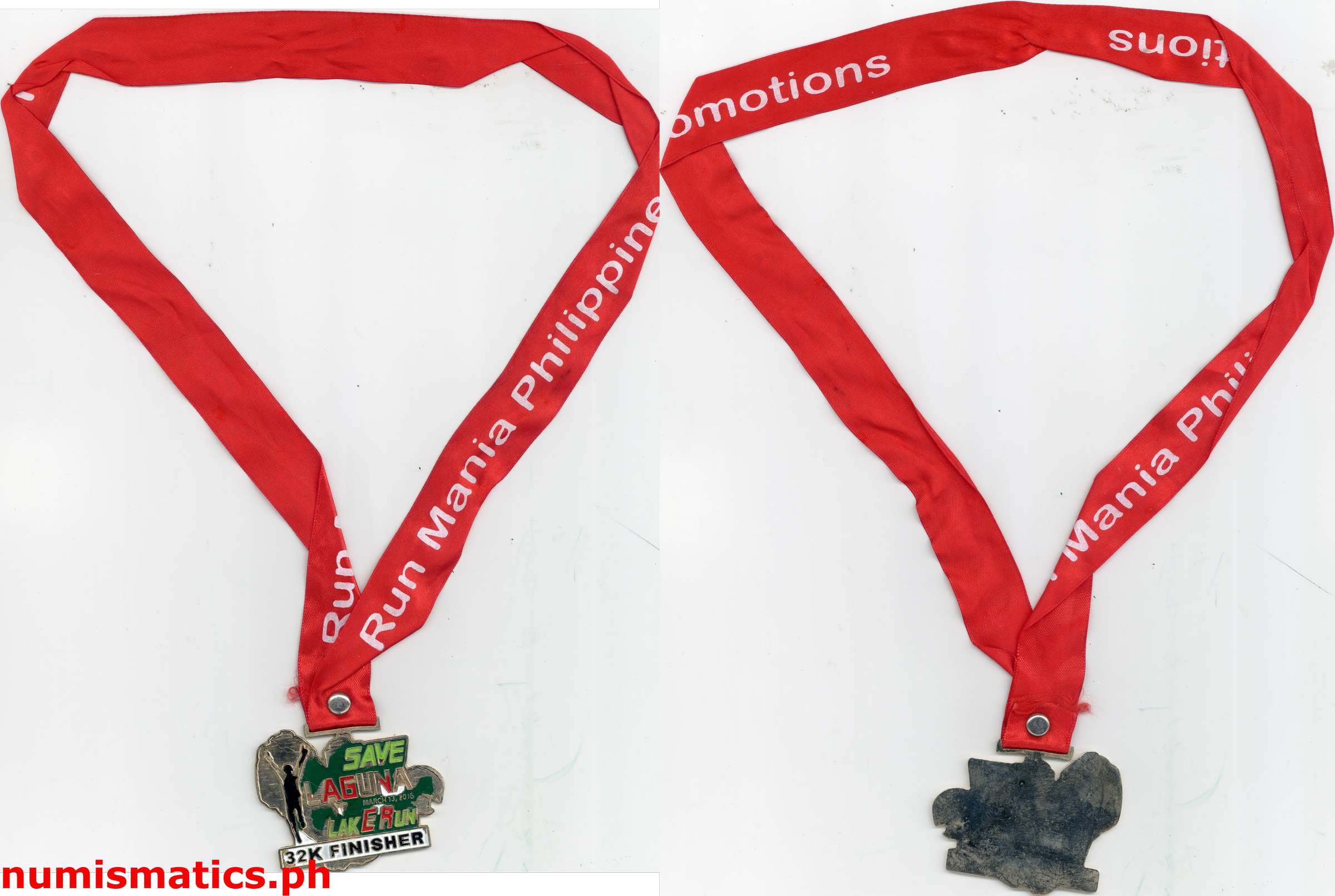 2016 Save Laguna Lake Run 32K Finisher Medal Ribbon