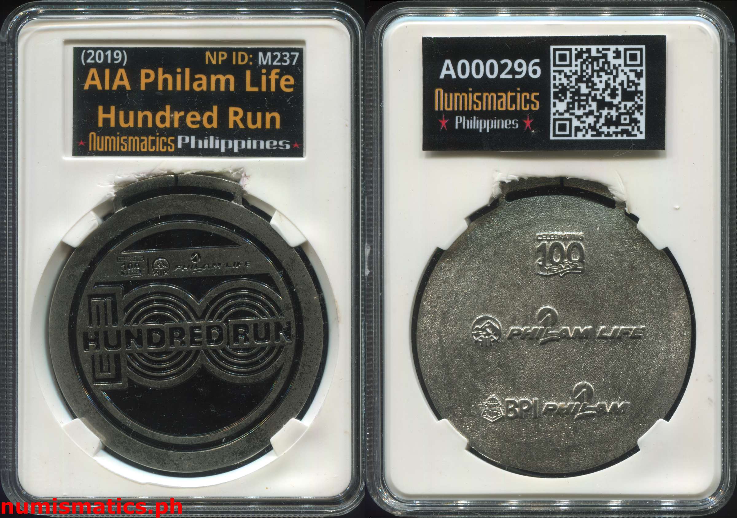 (2019) AIA Philam Life Hundred Run Medal A000296 Slab