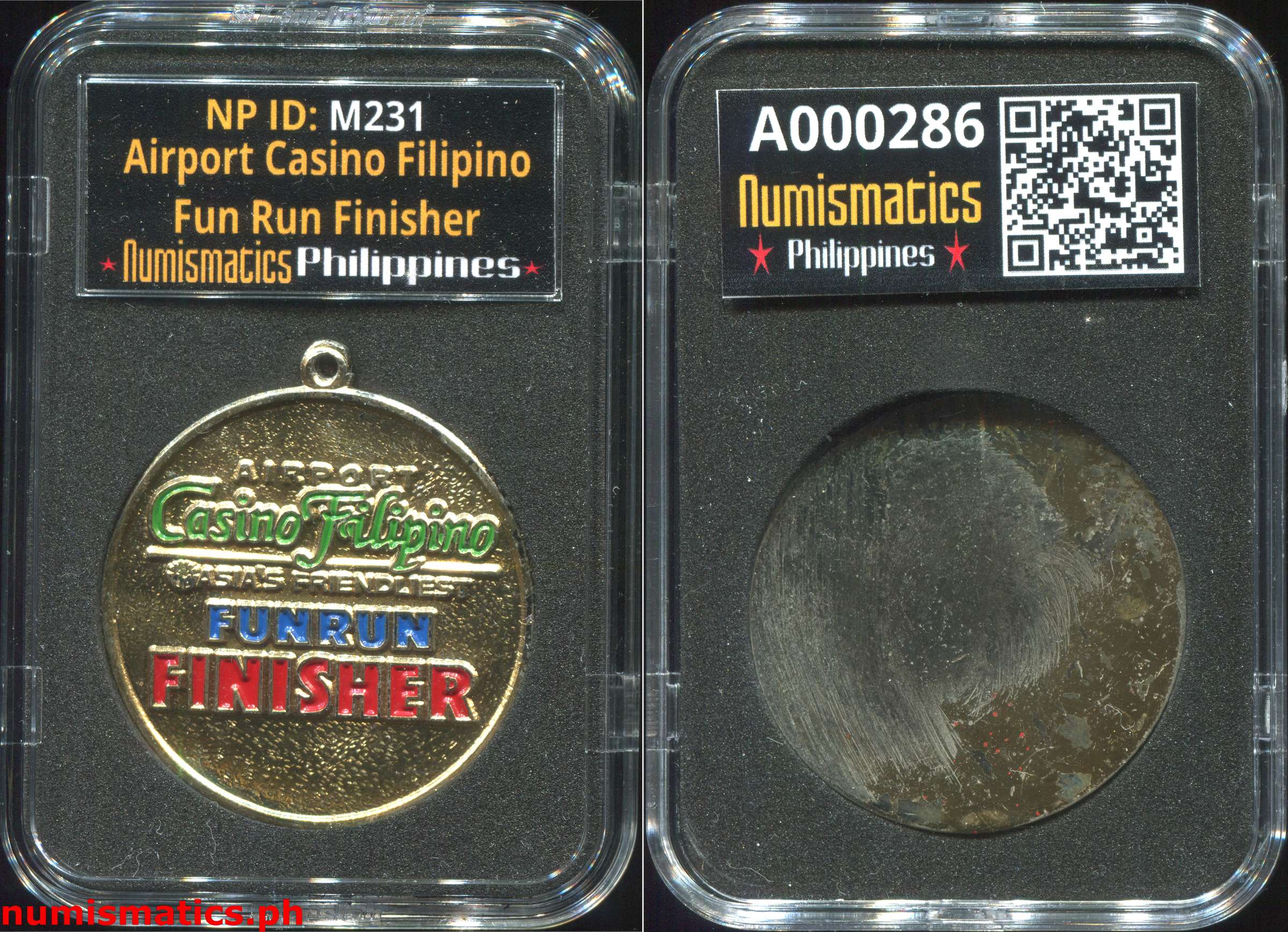 Airport Casino Filipino Fun Run Finisher Medal A000286 Slab