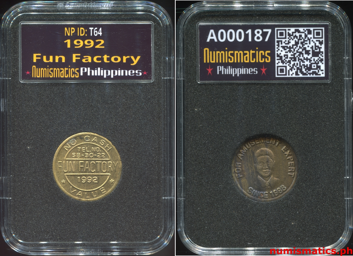 1992 Fun Factory Amusement Gaming Token A000187 Slab