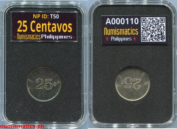 25 Centavos Amusement Gaming Token A000110 Slab