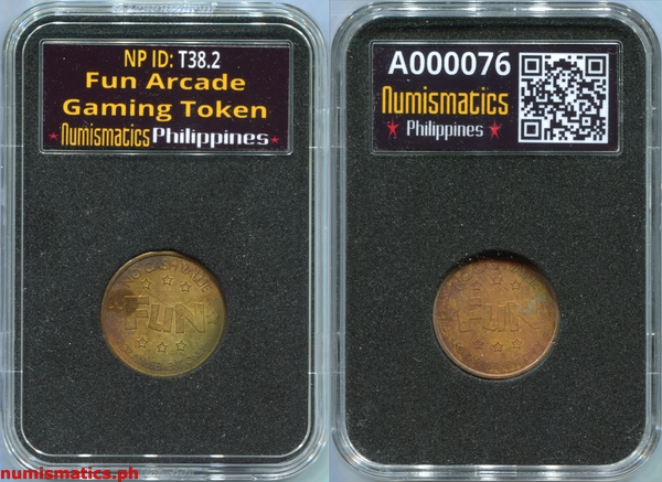 Fun Golden Yellow Arcade Gaming Token A000076 Slab