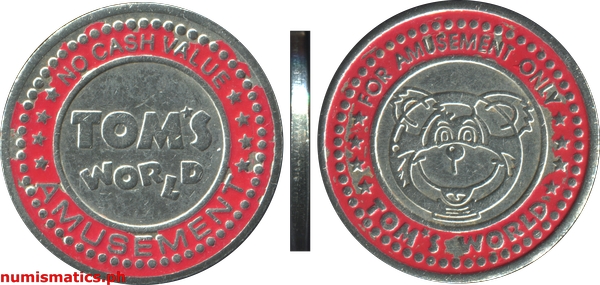 Tom's World Amusement Red Ring Gaming Token