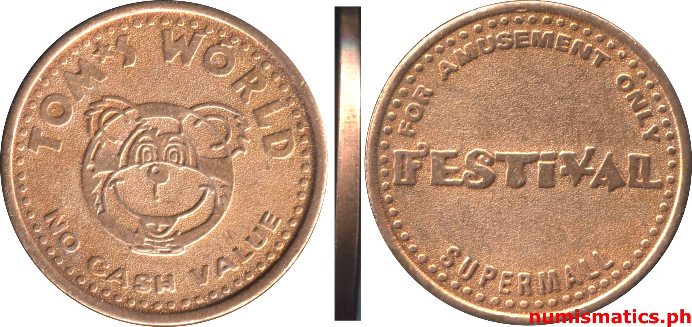 Tom's World Festival Arcade Gaming Token Brown