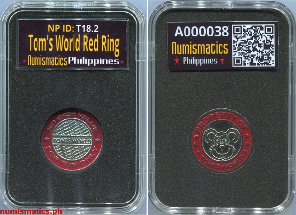 Tom's World Red Ring Arcade Gaming Token A000038 Slab