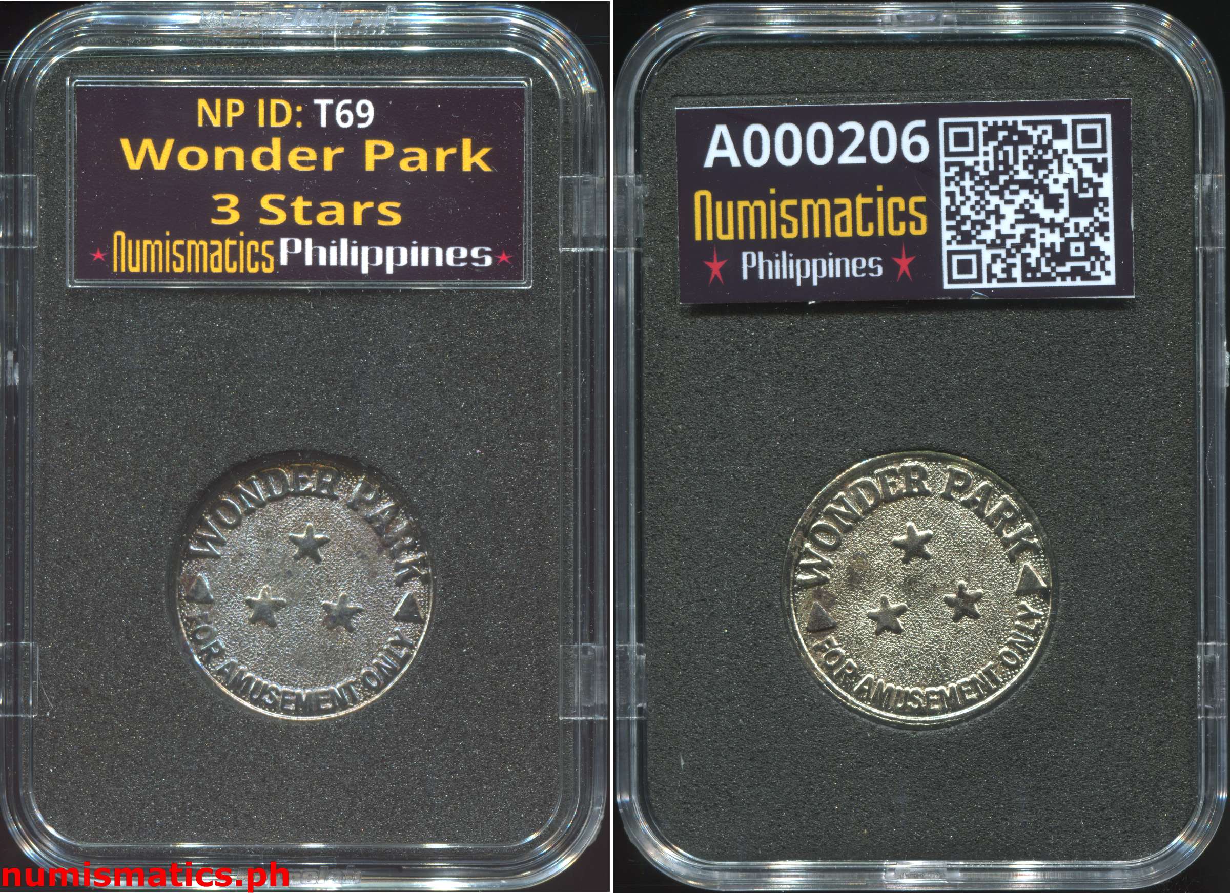 Wonder Park 3 Stars Amusement Gaming Token A000206 Slab