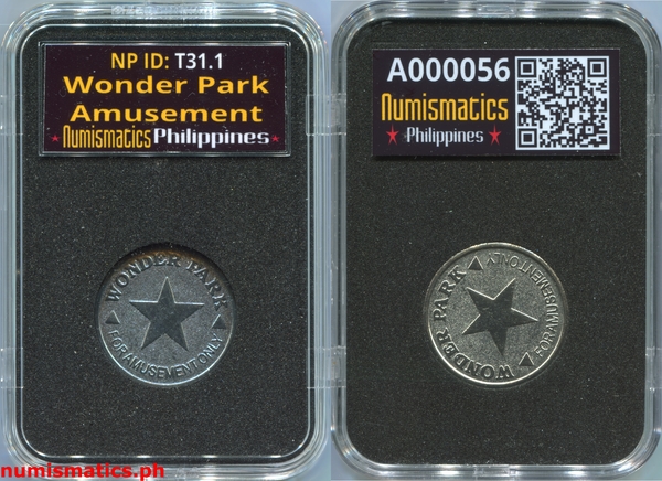 Wonder Park Large Grayish White Amusement Gaming Token A000056 Slab