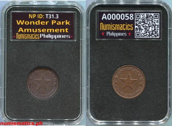 Wonder Park Small Brown Amusement Gaming Token A000058 Slab