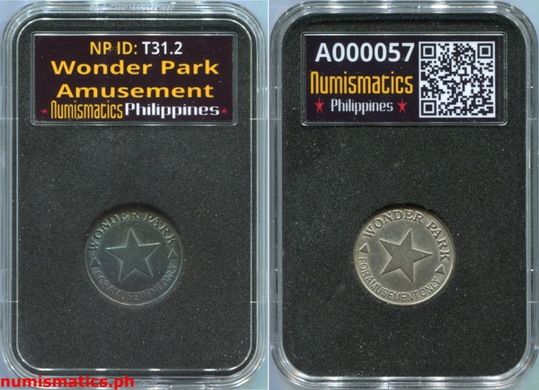 Wonder Park Small Grayish White Amusement Gaming Token A000057 Slab