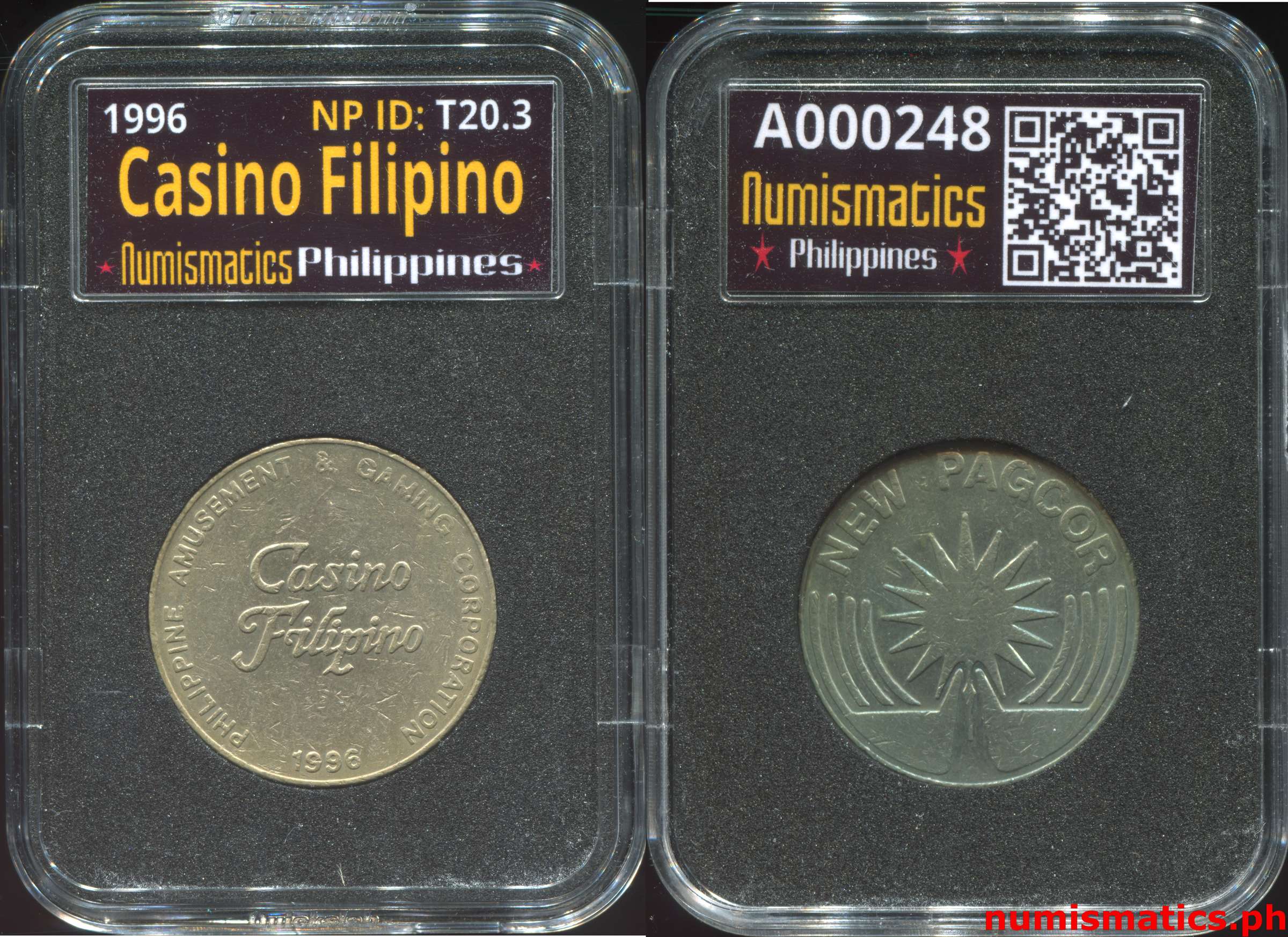 1996 Casino Filipino Token A000248 Slab