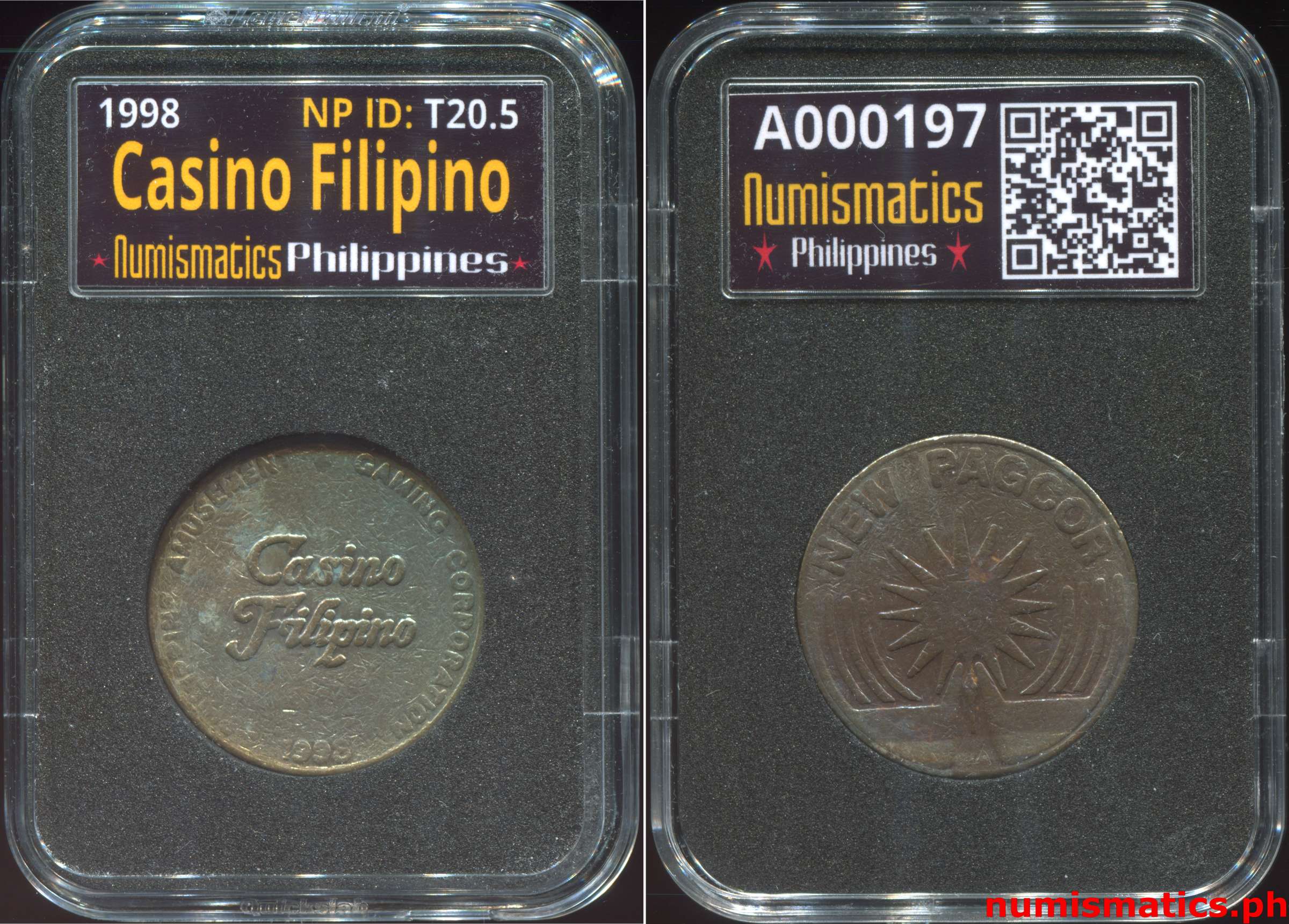 1998 Casino Filipino Token A000197 Slab