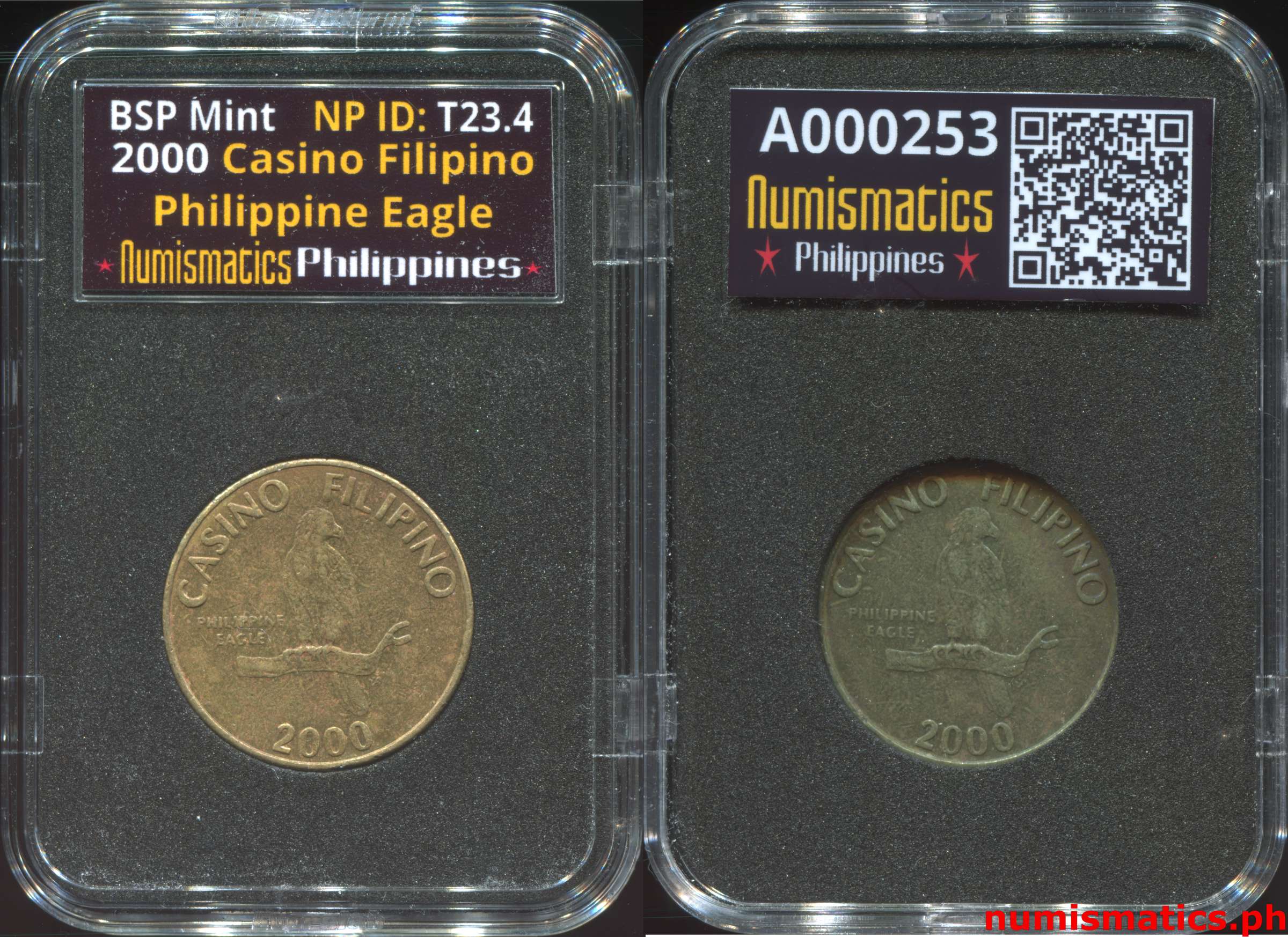 2000 Casino Filipino Philippine Eagle Token A000253 Slab