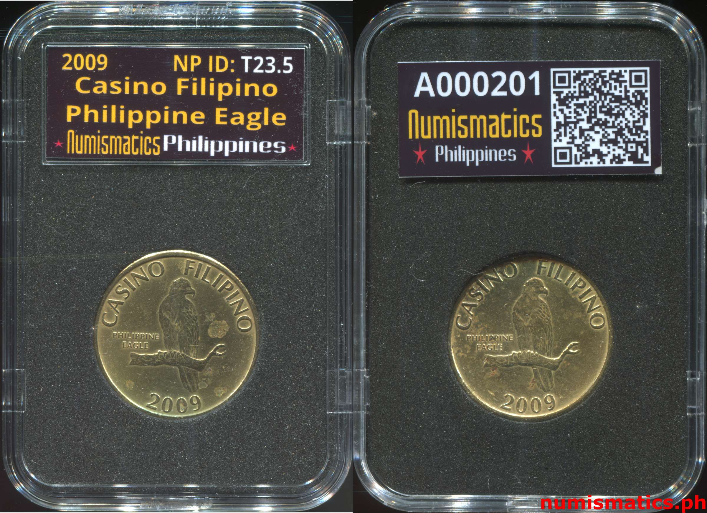 2009 Casino Filipino Philippine Eagle Token A000201 Slab