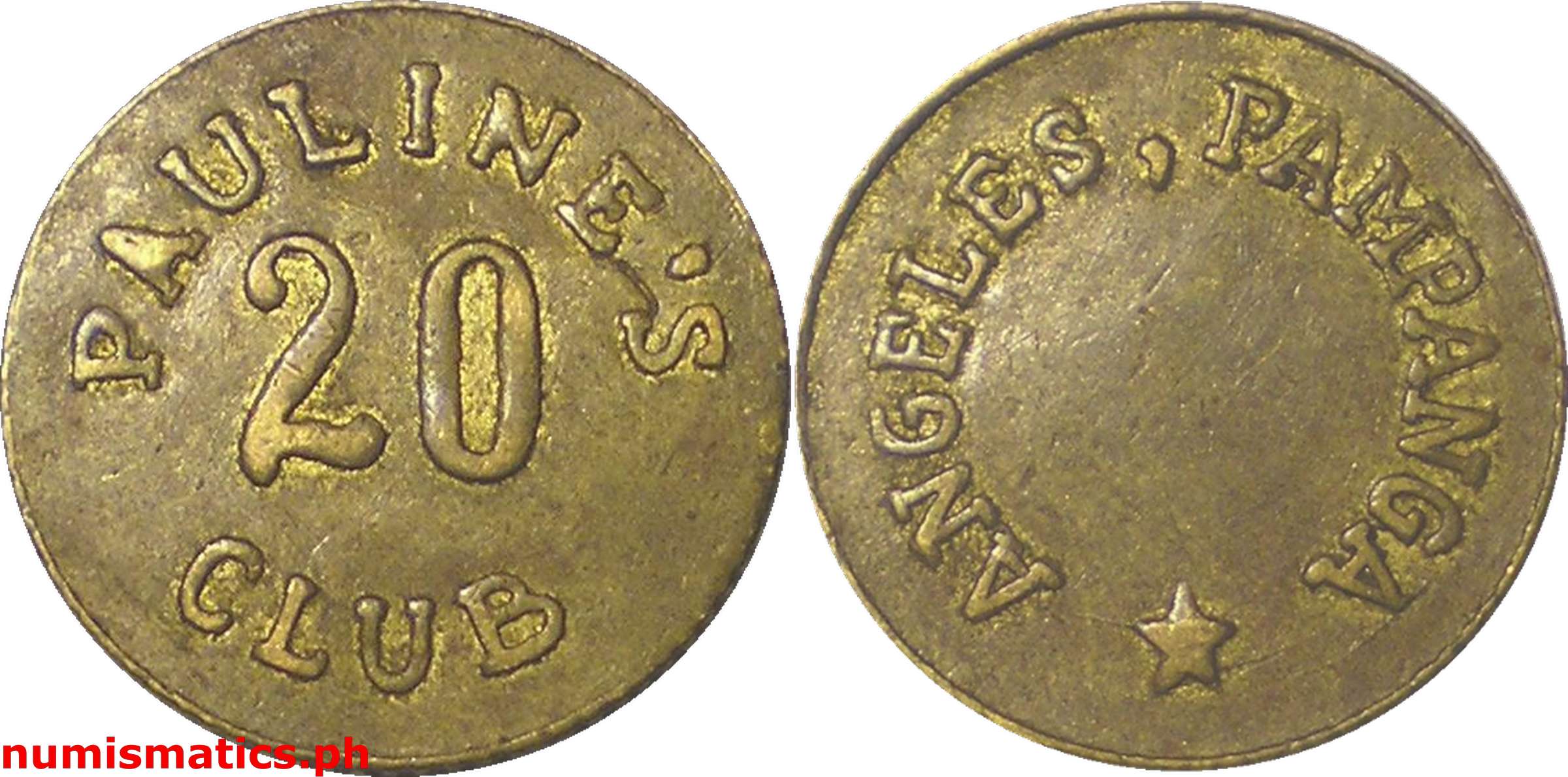 Late 1960's 20 Centavos Pauline's Club Token