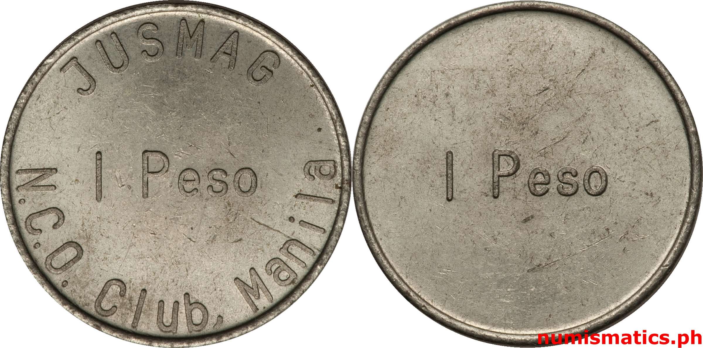 1 Peso Early 1950’s JUSMAG NCO Club Manila