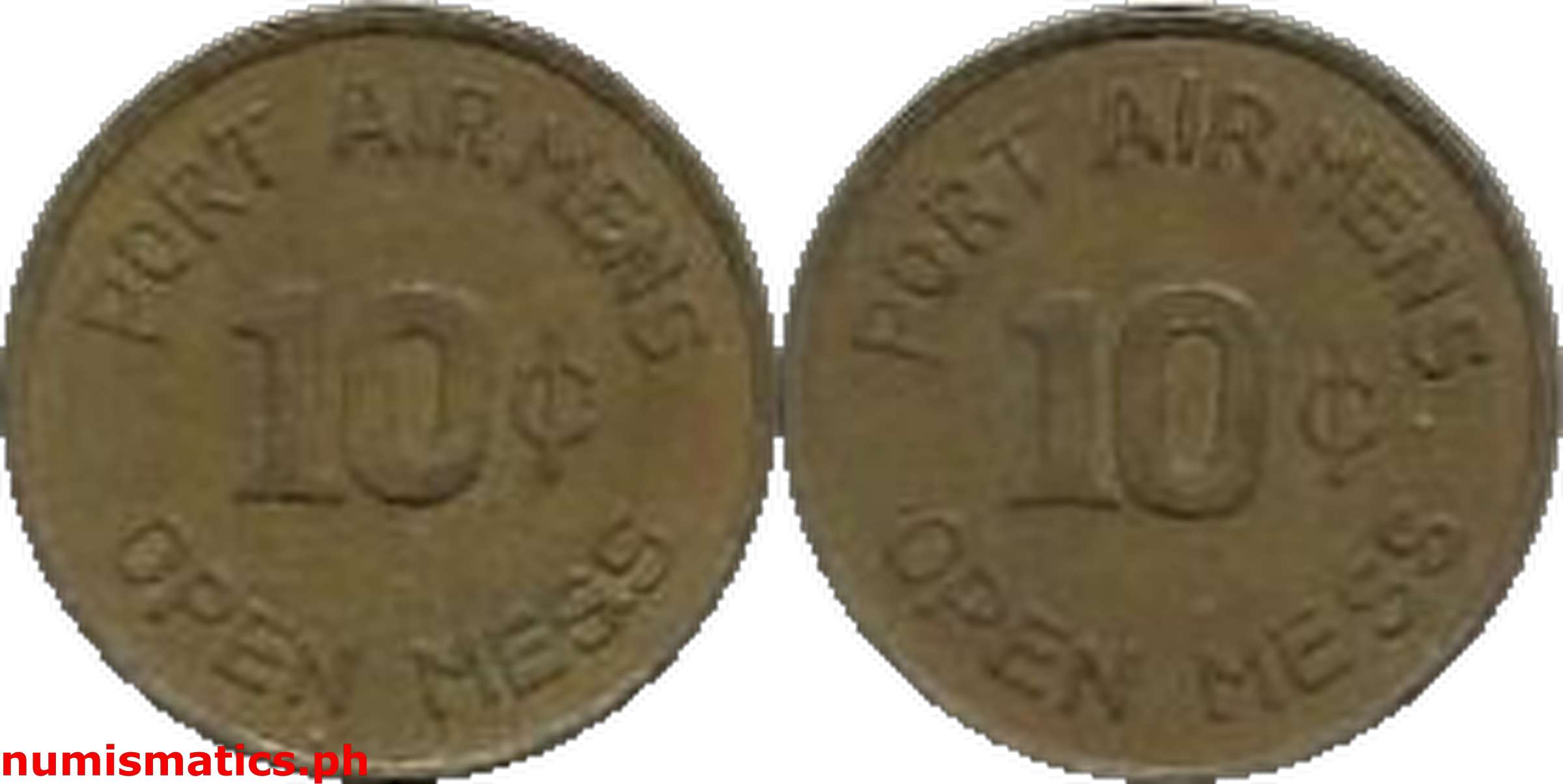 1960's 10 Centavos Port Airmens Open Mess Military Token