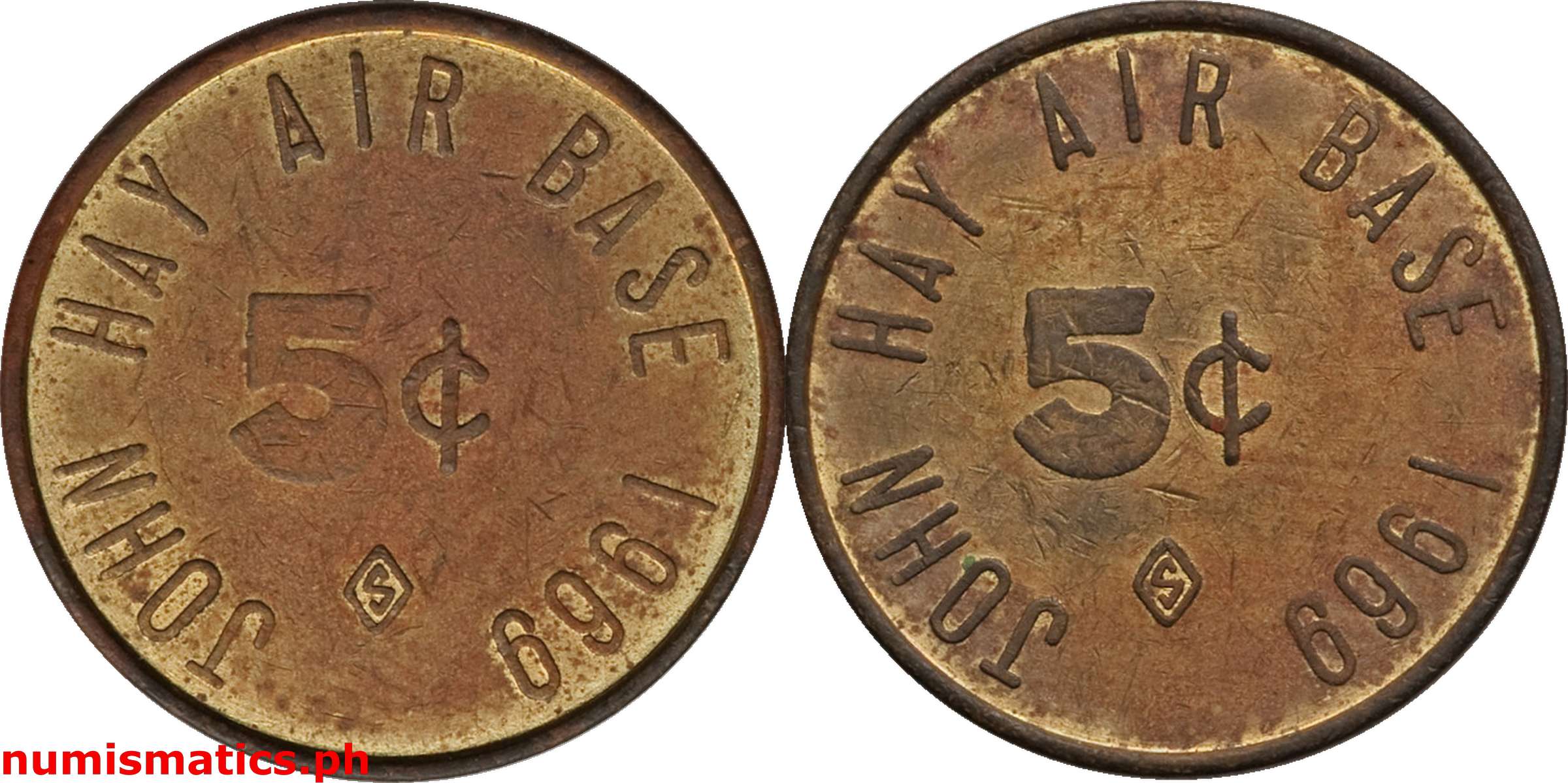 1969 5 Centavos John Hay Air Base Token