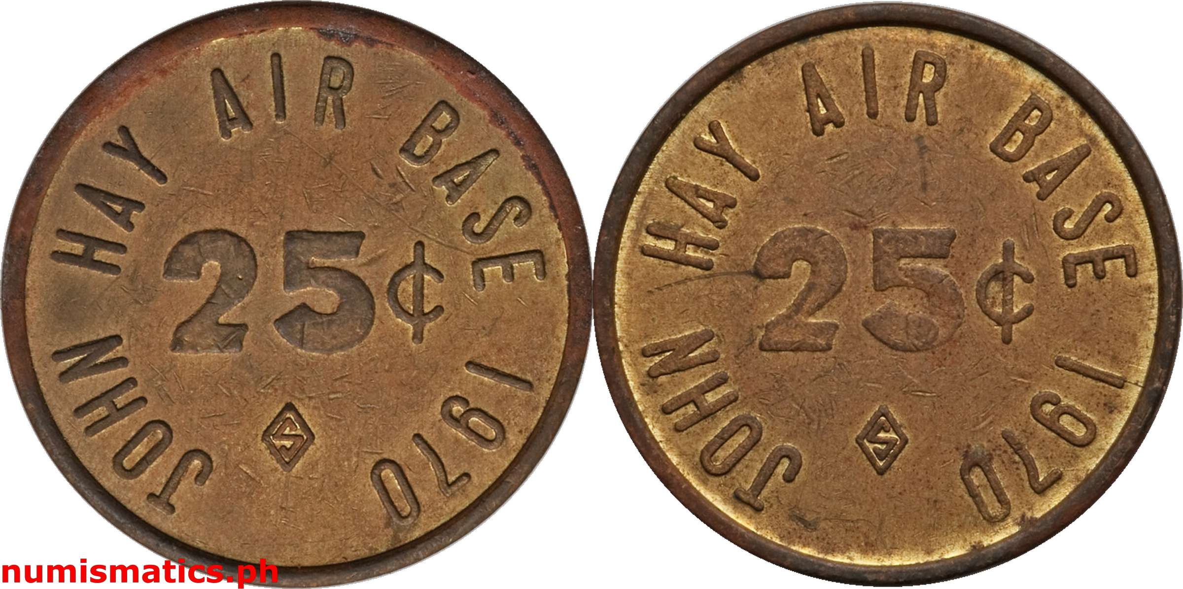 1970 25 Centavos John Hay Air Base Token