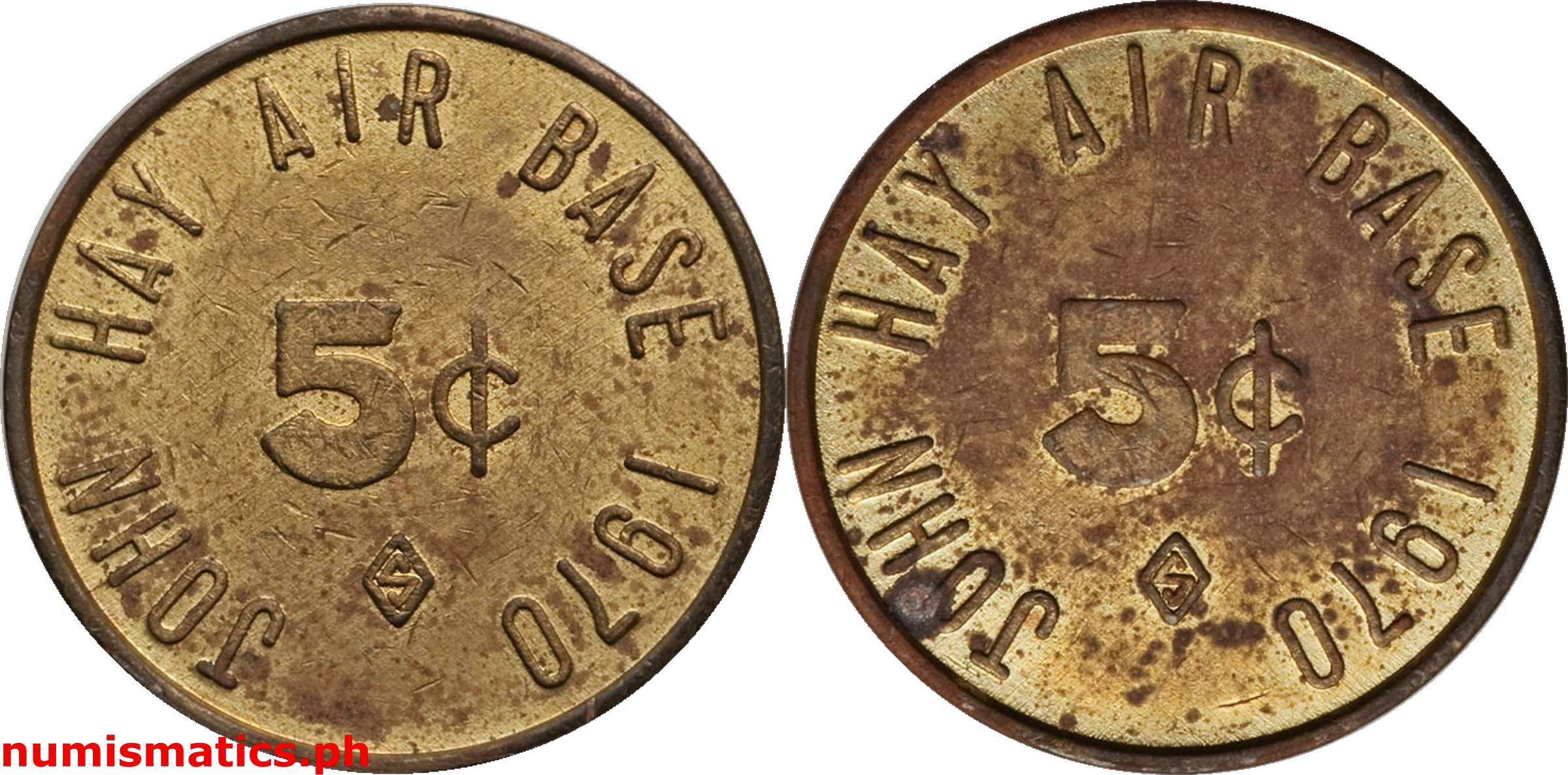 1970 5 Centavos John Hay Air Base Token